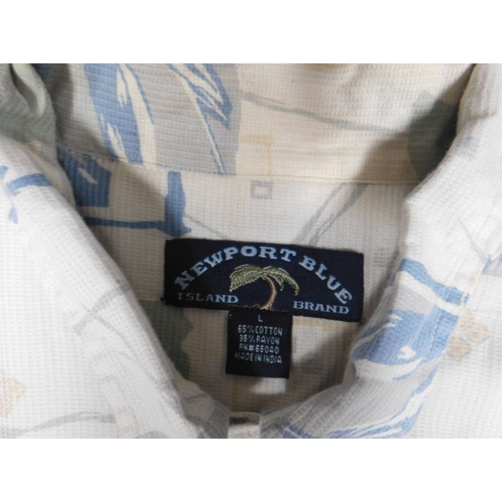 Vintage Newport Blue Mens Shirt L Button-Down Hawaiian Floral Beige Knit Cotton Polyester Blue Short Sleeve Regular Size US L / EU 52-54 / 3 - 5 Thumbnail