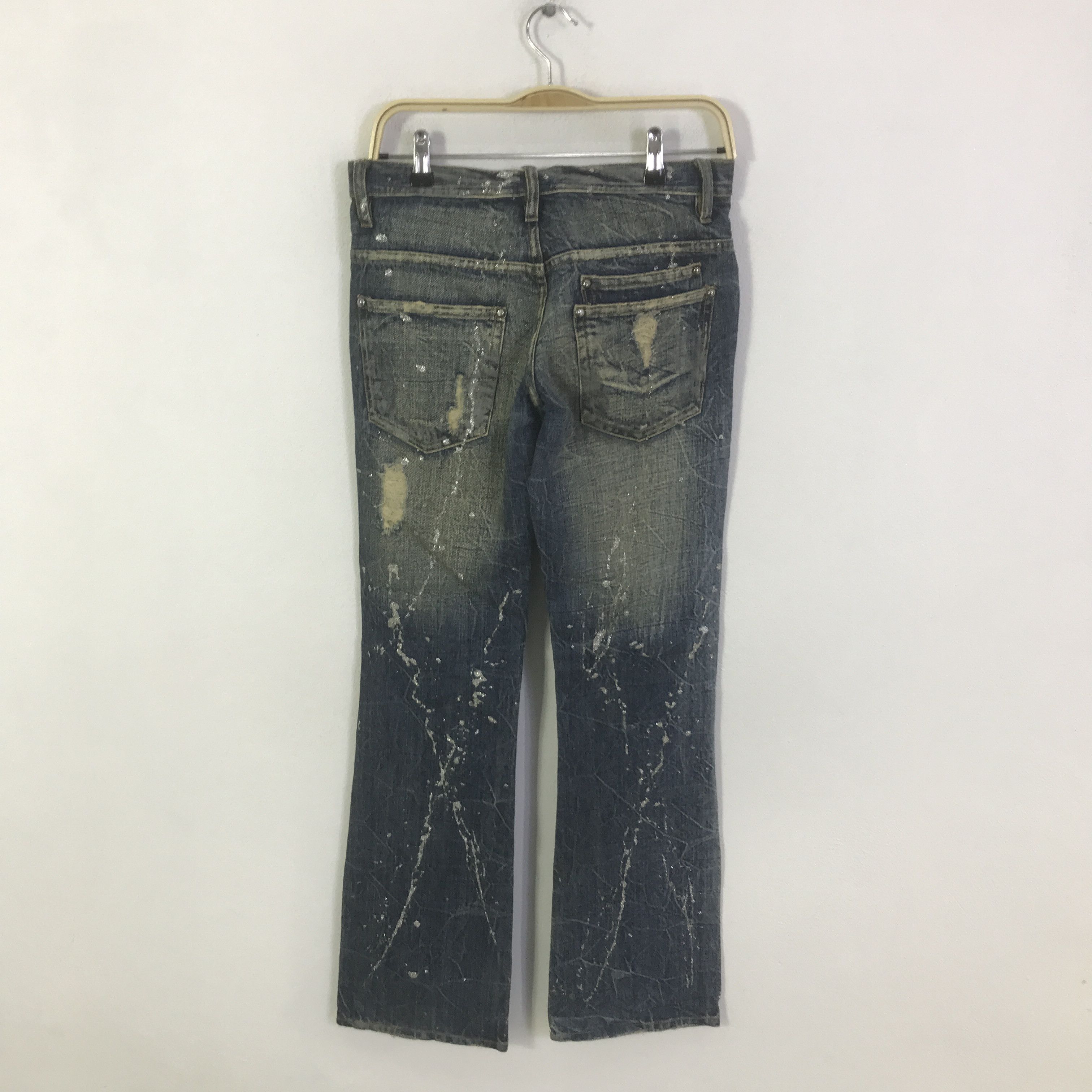 Japanese Brand flare midas Japan distressed bootcut denim jeans pants Size US 29 - 4 Thumbnail