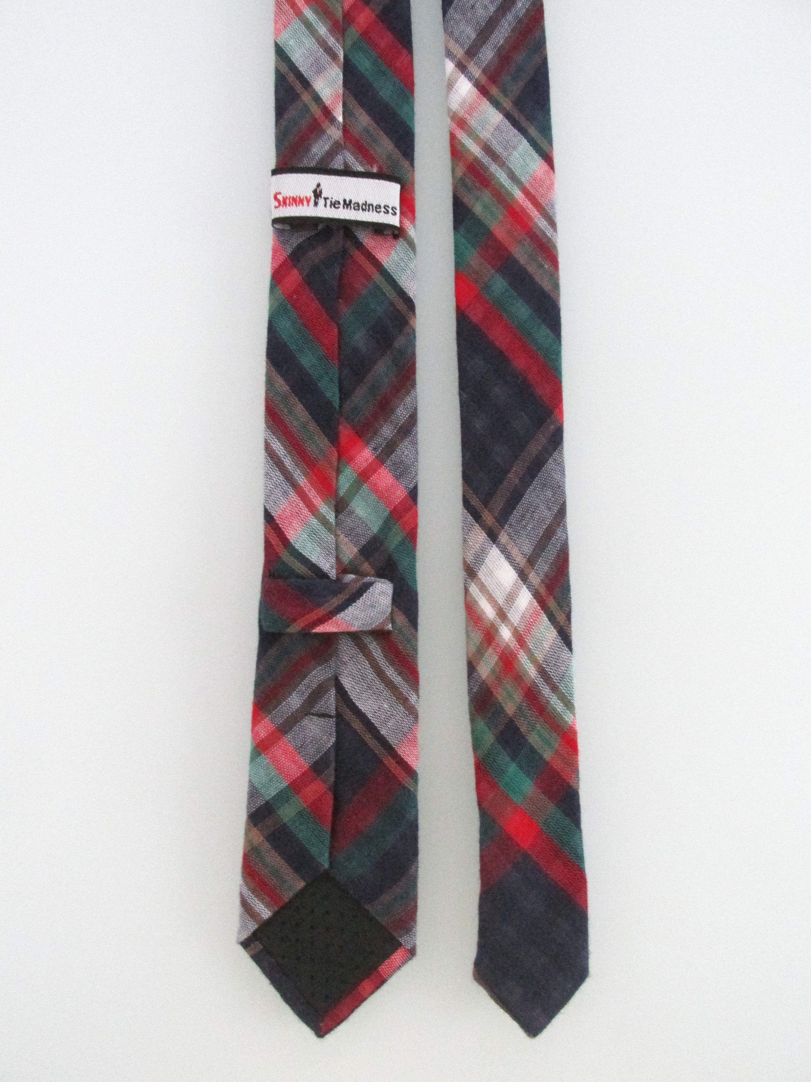 Other Skinny Tie Madness Men's Cotton Plaid Tie Size ONE SIZE - 4 Thumbnail