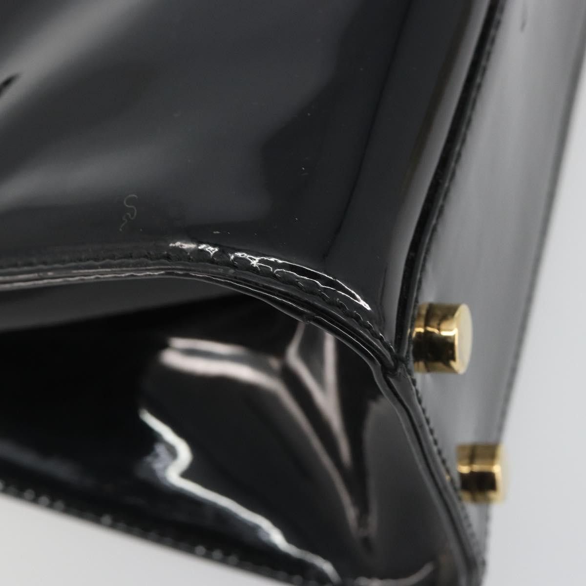 Saint Laurent Paris SAINT LAURENT Hand Bag Patent Leather Black Gold Auth Size ONE SIZE - 17 Thumbnail