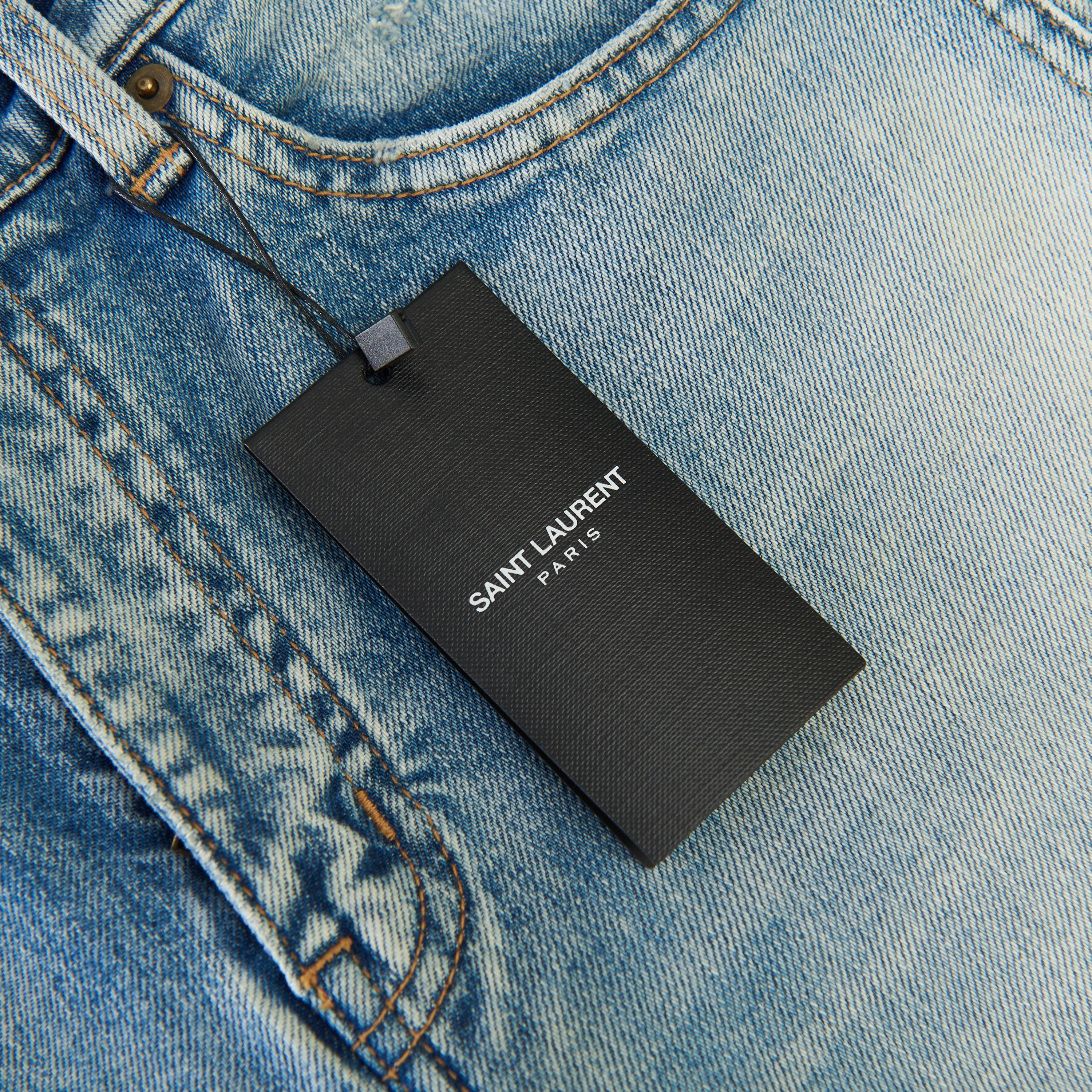 Saint Laurent Paris Skinny Mid-Waist Jeans In Santa Monica Blue Denim Size 29" - 10 Thumbnail