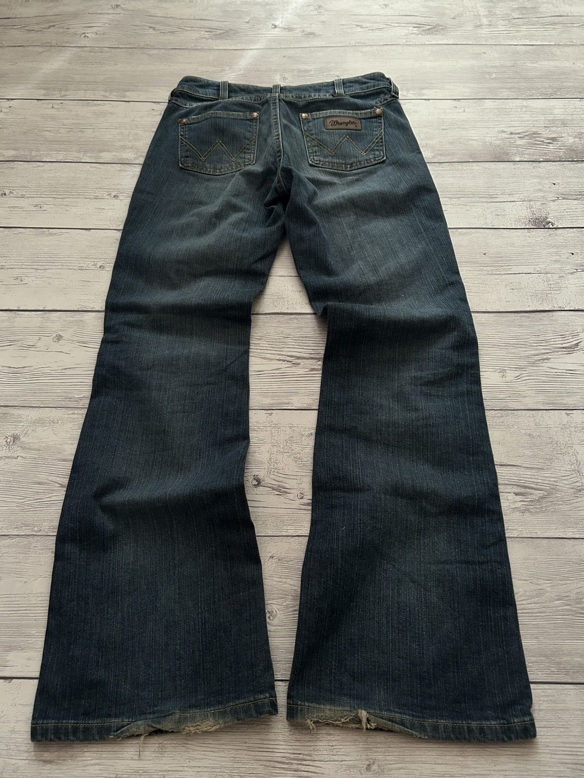 Pre-owned Hysteric Glamour X If Six Was Nine Wrangler If Six Was Nine Style Flared Jeans Y2k In Blue