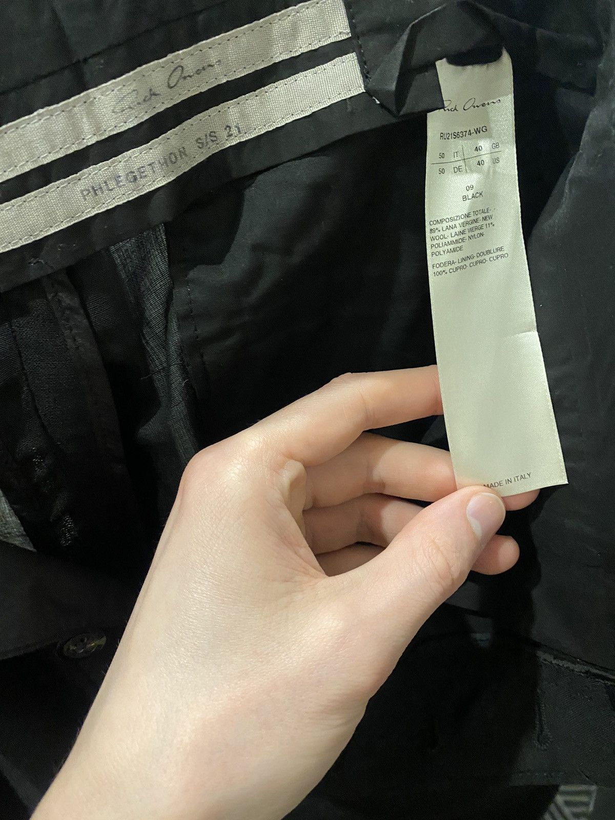 Rick Owens Rick Owens Wool Slim Astaires Long RU21S6374WG Size 50L - 9 Thumbnail