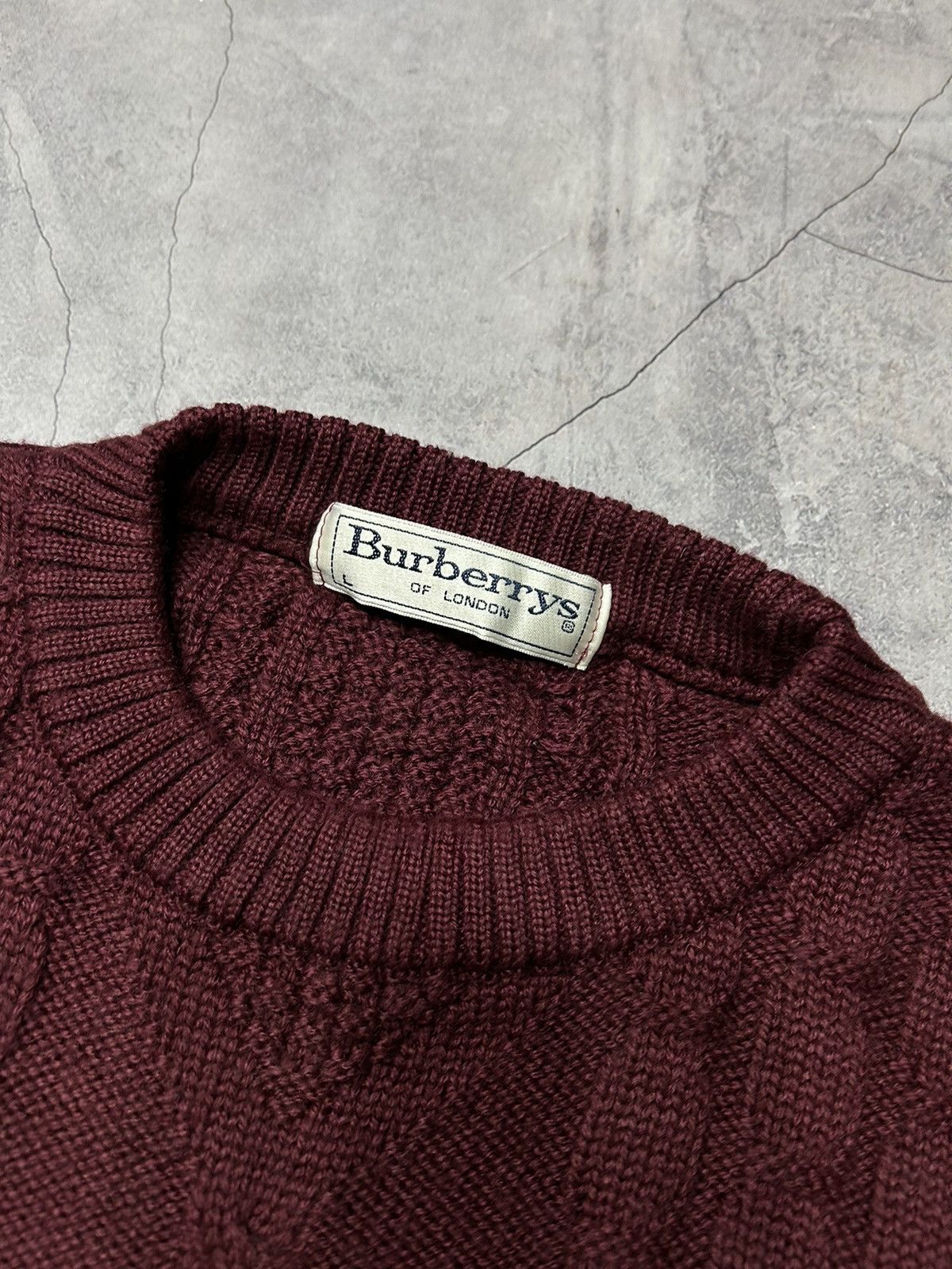 Burberry × Vintage VINTAGE 90s BURBERRY BIG LOGO KNIT SWEATER Size US L / EU 52-54 / 3 - 8 Thumbnail