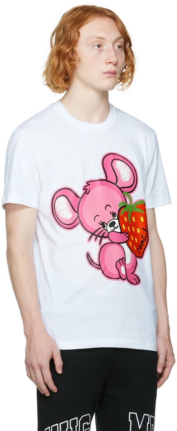 Moschino o1y0225 Logo T-Shirt in White Size US M / EU 48-50 / 2 - 2 Thumbnail