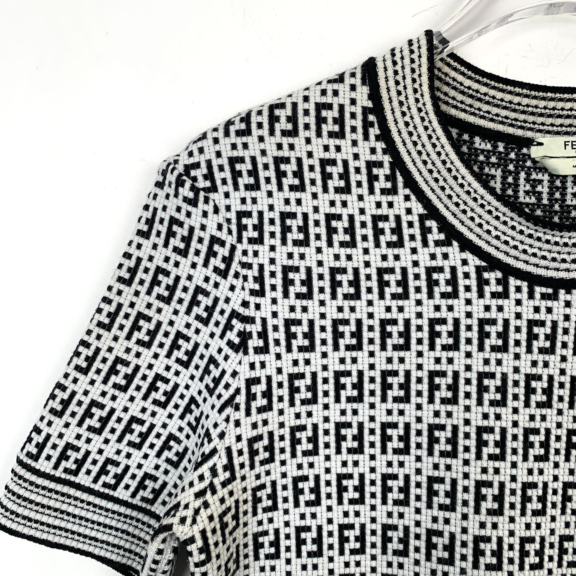 Fendi Fendi Roma Black & White Knit Monogram Pullover Top Size 40 Size S / US 4 / IT 40 - 8 Thumbnail