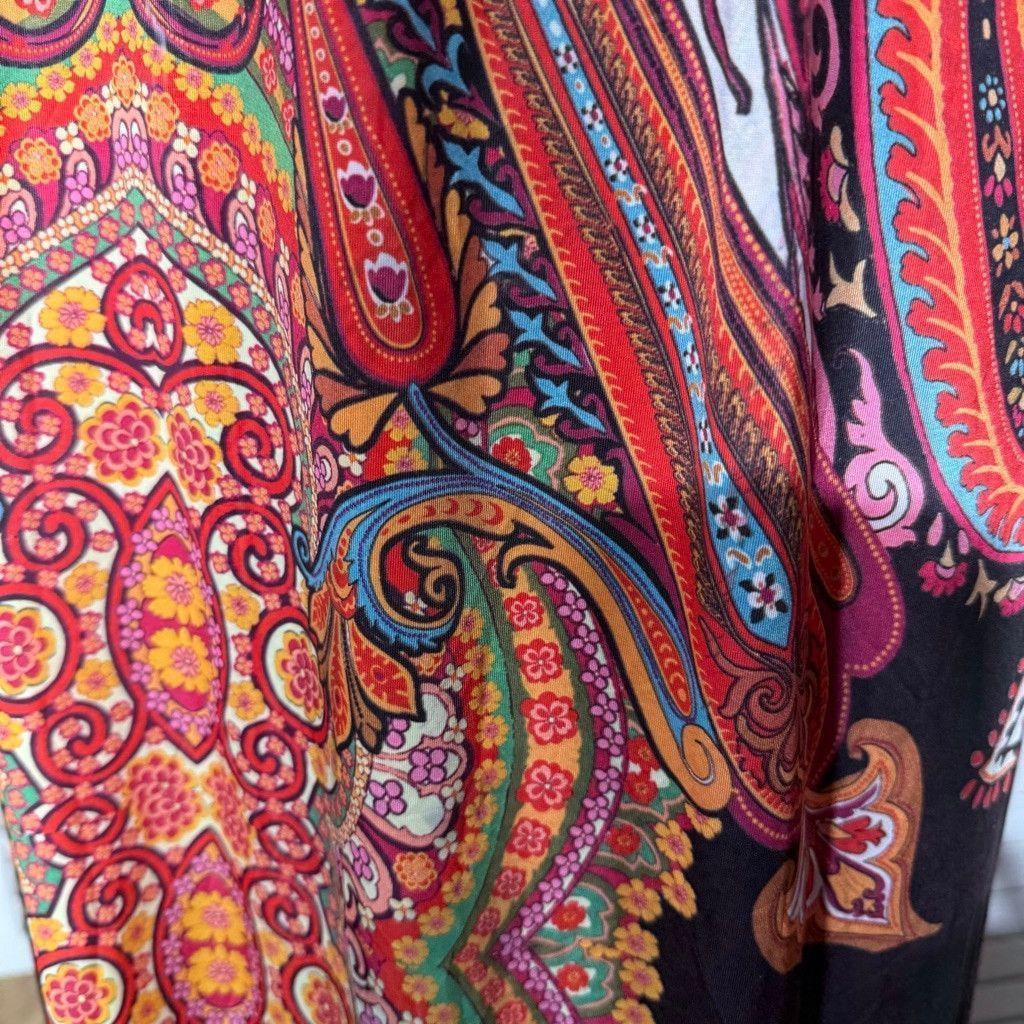 Vintage hippie boho maxi dress paisley red orange empire waist 14 16 Size XL / US 12-14 / IT 48-50 - 13 Thumbnail