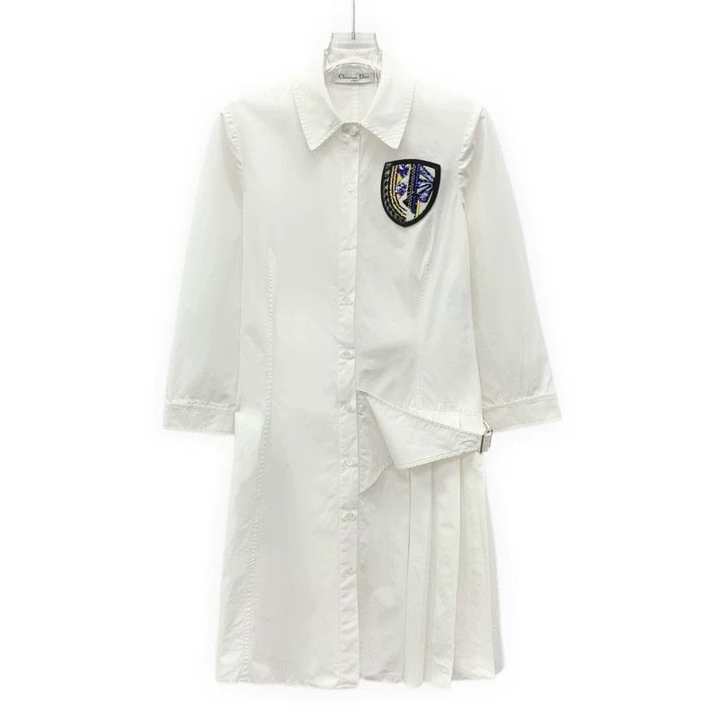 Dior Dior Logo Sequin Embroidered Cotton Dress Size US 34 / EU 50 - 1 Thumbnail