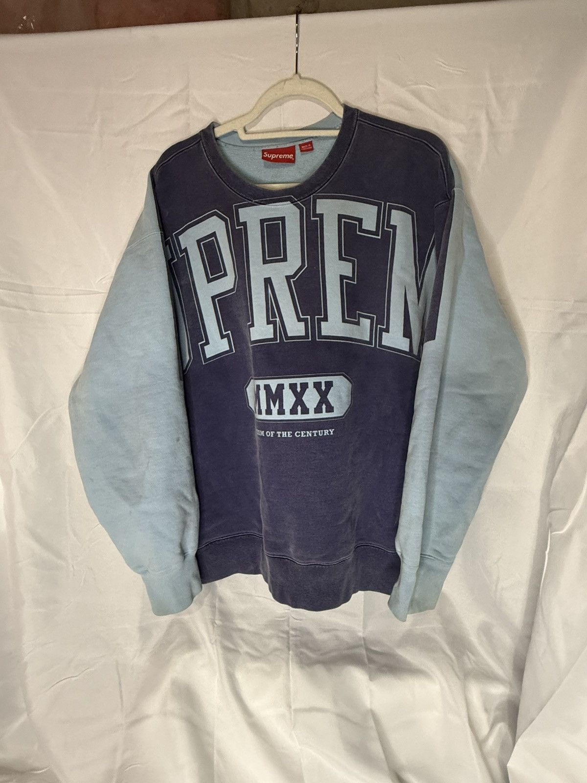 Supreme Supreme Team of the Century Overprint Crewneck Navy/ Blue XL Size US M / EU 48-50 / 2 - 2 Thumbnail