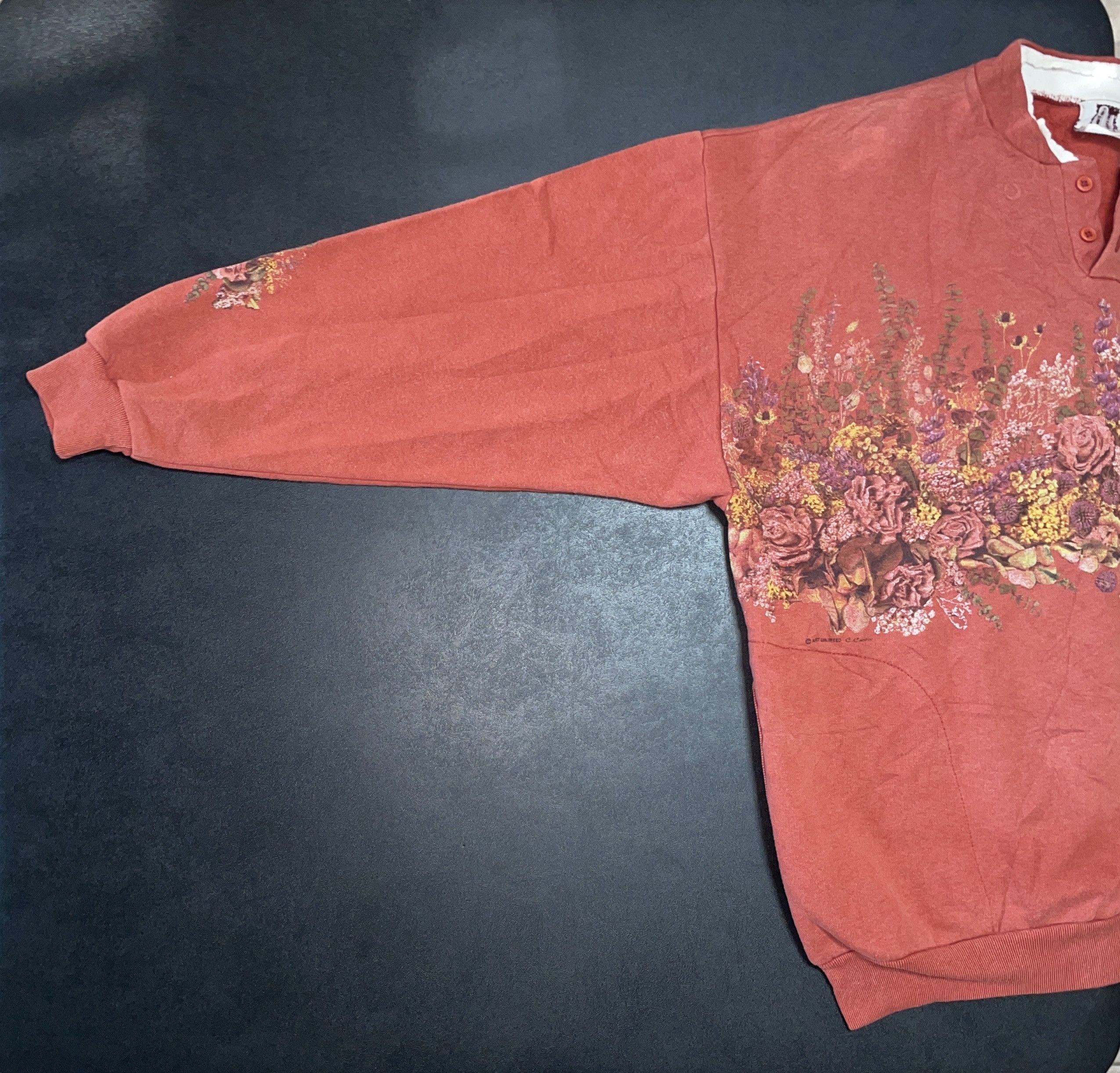 Other AllOver Orange Flower Bouquet Longsleeve Jacket with pockets Size L / US 10 / IT 46 - 2 Thumbnail