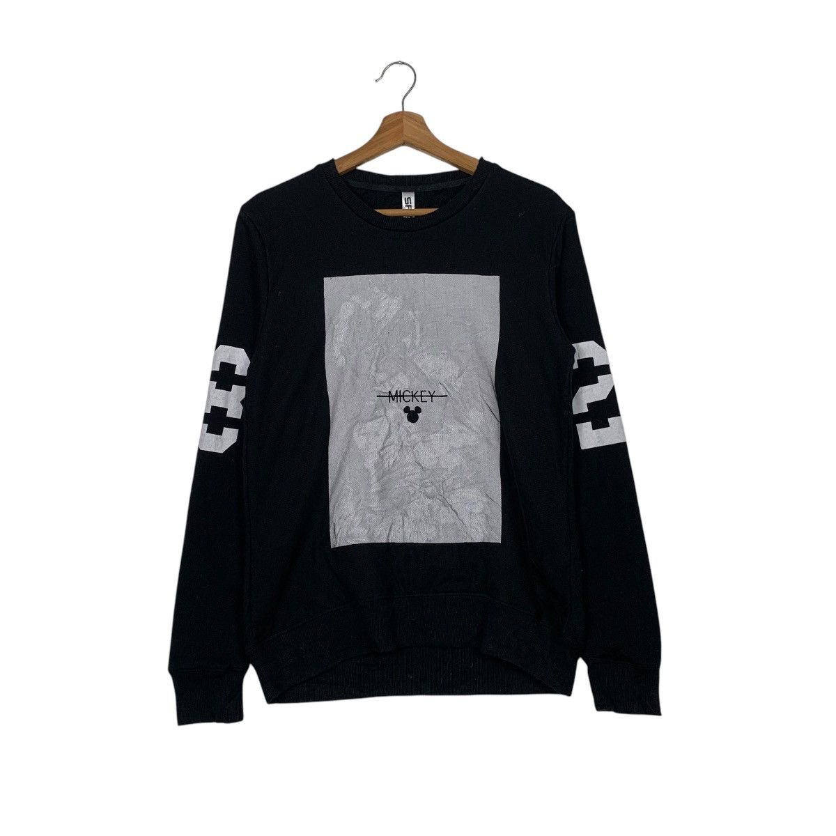 Japanese Brand Mickey Pure Black Crewneck Sweatshirt Size US M / EU 48-50 / 2 - 1 Thumbnail