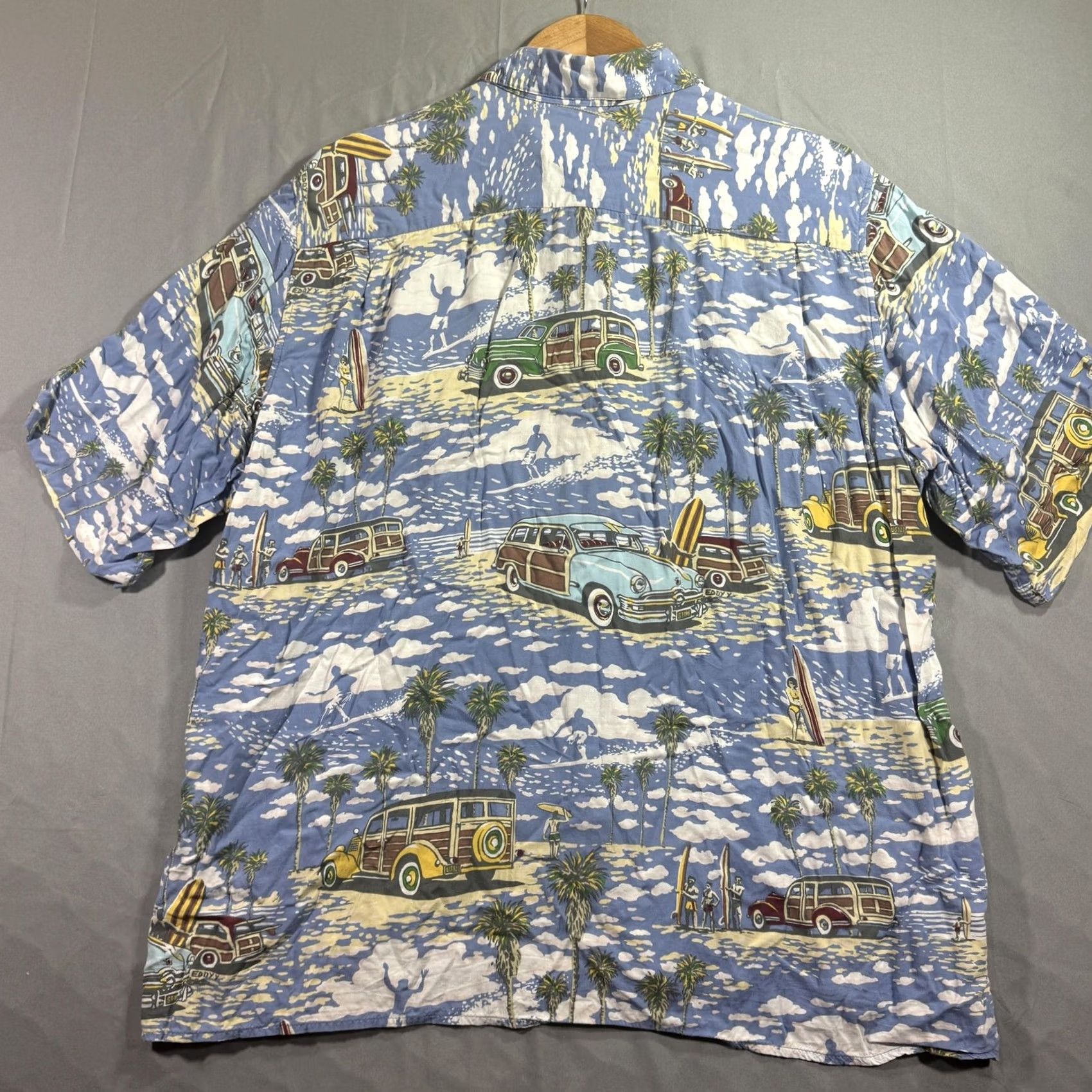 Reyn Spooner VINTAGE Reyn Spooner Shirt Mens XL Blue Art Of Eddy Y Surf Woody Hawaiian 90s Size US XL / EU 56 / 4 - 2 Thumbnail