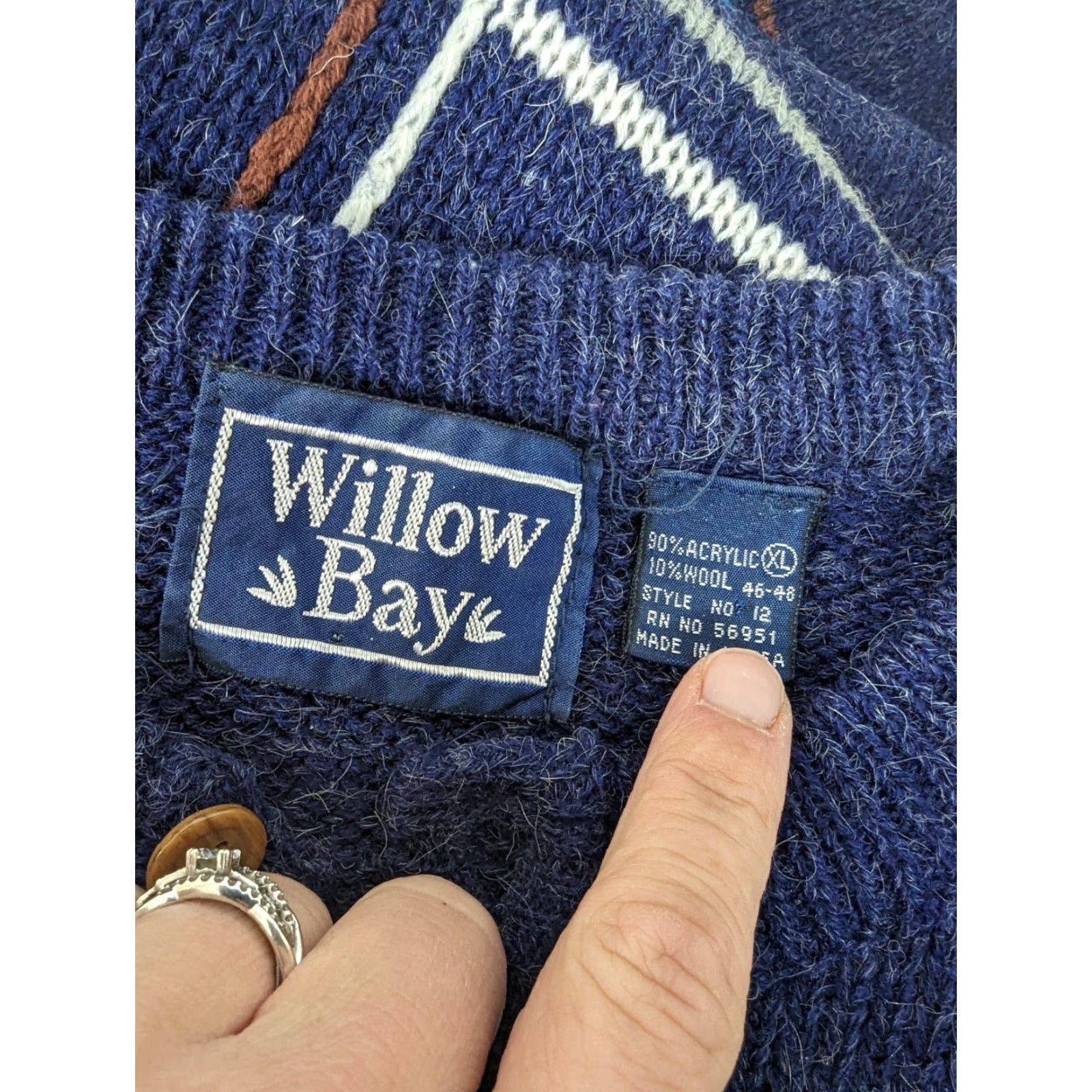 Vintage VINTAGE Willow Bay Plaid Wool Blend Henley Sweater Purple Men's XL S12 Knit Crew Neck Long Sleeve Shirt? Size US XL / EU 56 / 4 - 4 Thumbnail