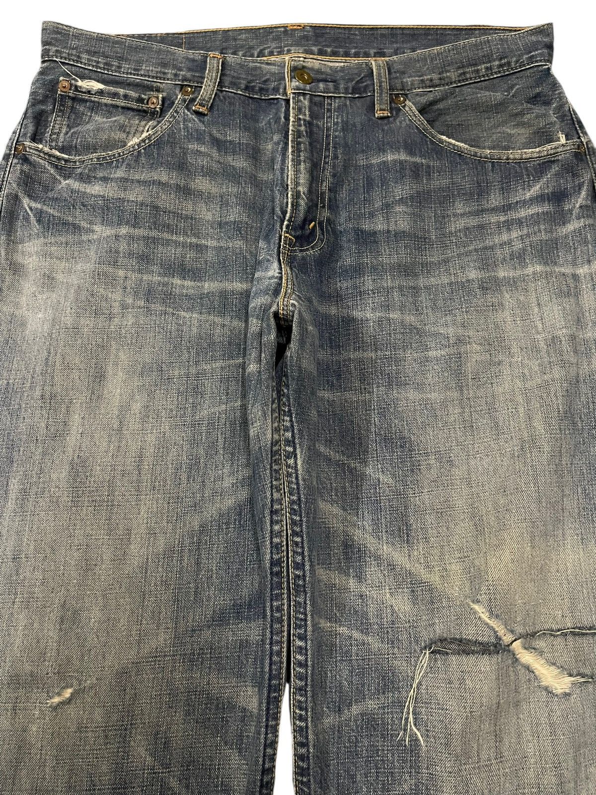 Levi's Vintage 90s Levis 504 Faded Wash Distress Baggy Jeans Size US 35 - 3 Thumbnail
