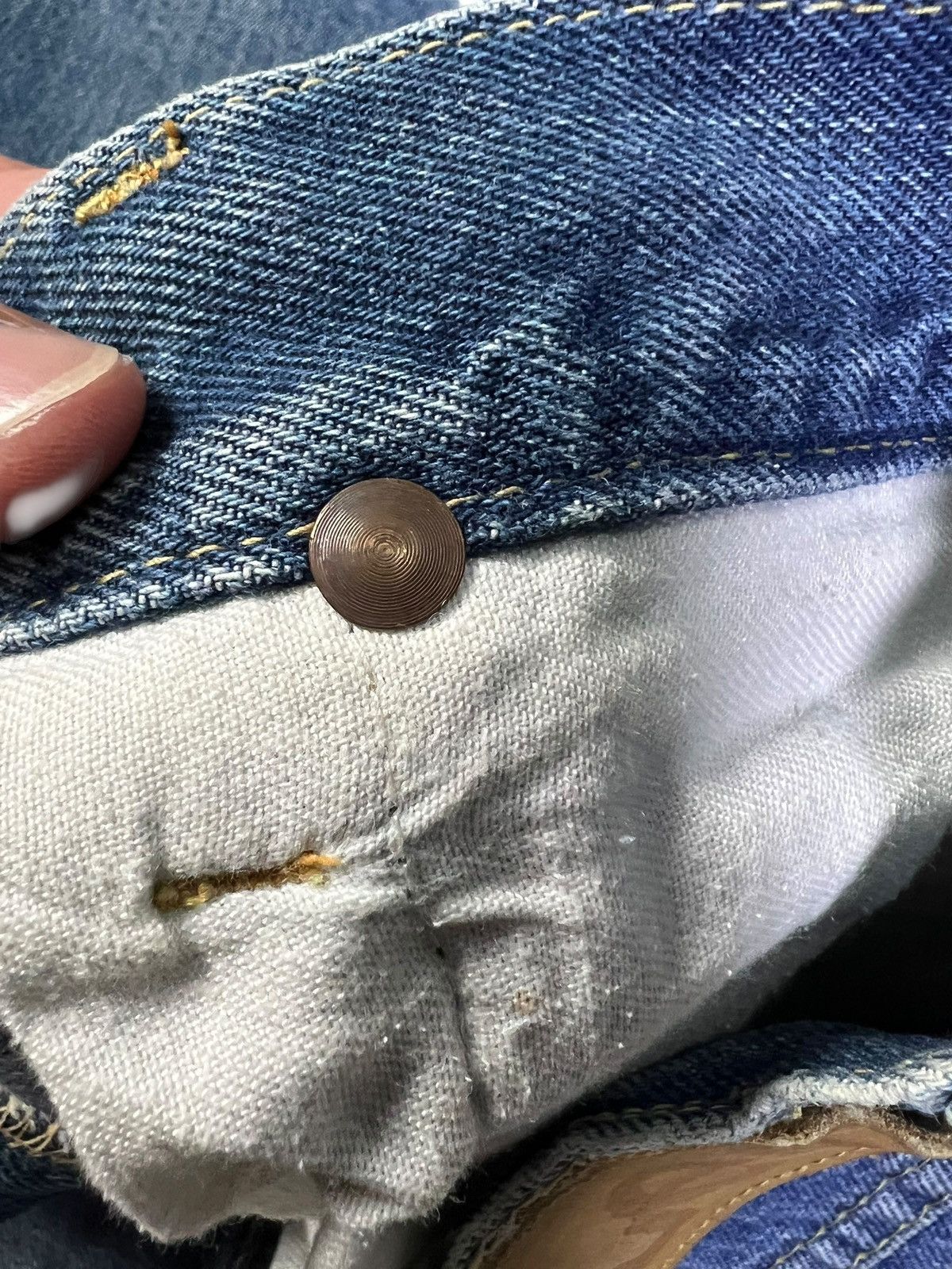Vintage 70’s Lee Riders Button Scovill Denim Jean Size US 33 - 14 Thumbnail