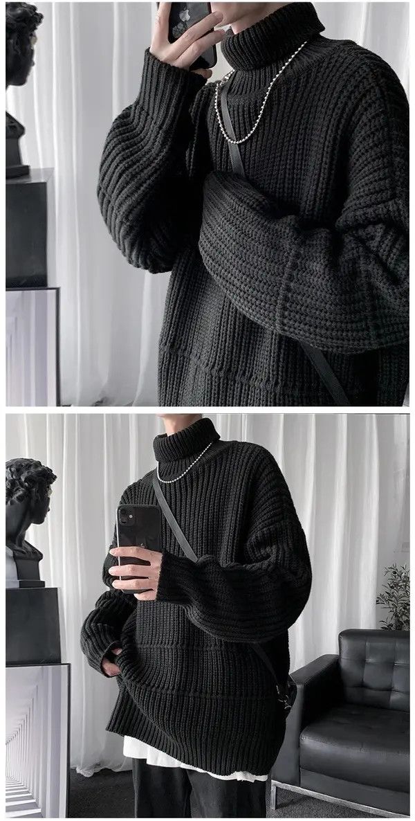 VIBE Turtle Neck - Style Streetwear Knitted Sweatshirt Size US XXL / EU 58 / 5 - 6 Thumbnail