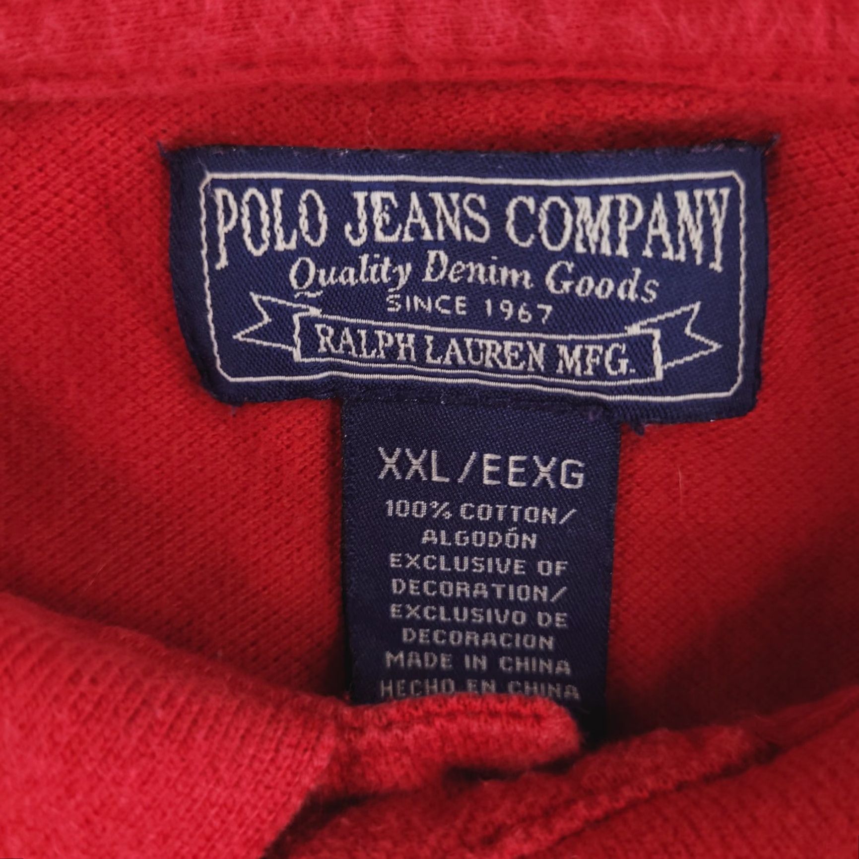 Polo Ralph Lauren VINTAGE Polo Ralph Lauren Polo Mens XL Slim Fit Red Athletic Flag Logo Size US XL / EU 56 / 4 - 2 Thumbnail