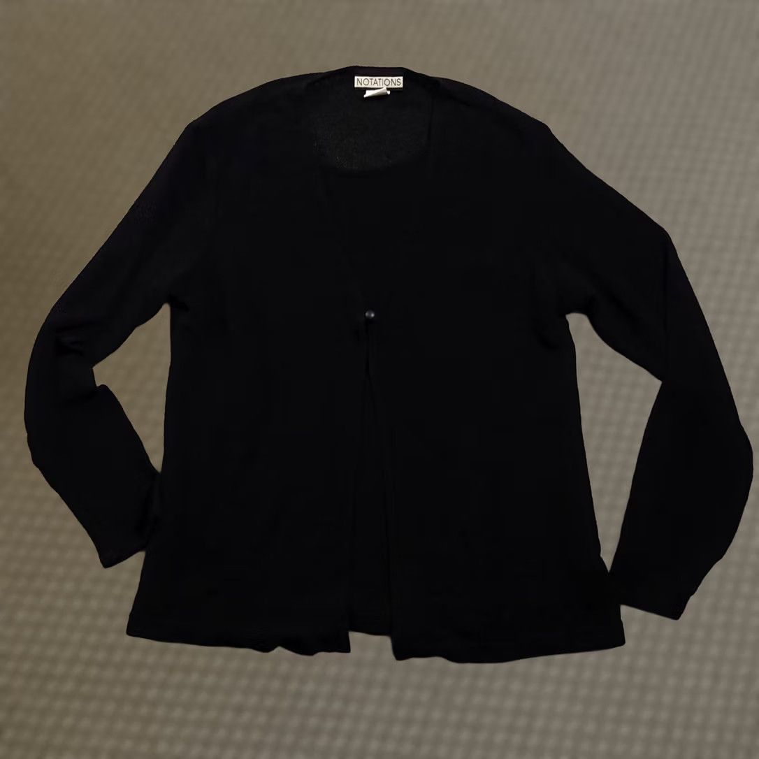 Vintage VINTAGE Notations Shirt Womens Medium Black Long Sleeve Cardigan Blouse Business USA 90s Size M / US 6-8 / IT 42-44 - 1 Thumbnail