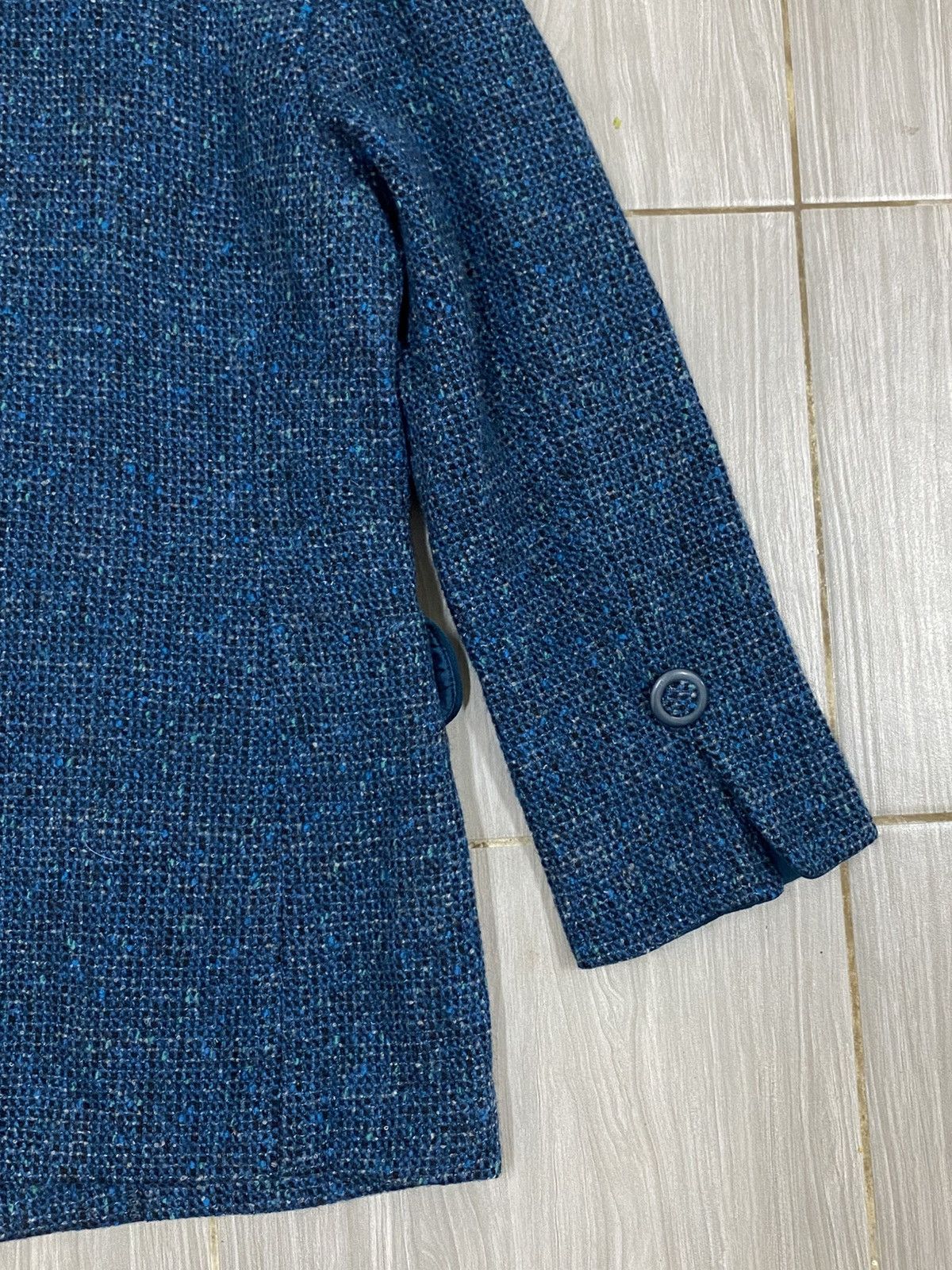 Christian Dior Monsieur Christian Dior Vintage Tweed Jacket Blue | Minimal Collar Size L / US 10 / IT 46 - 8 Thumbnail