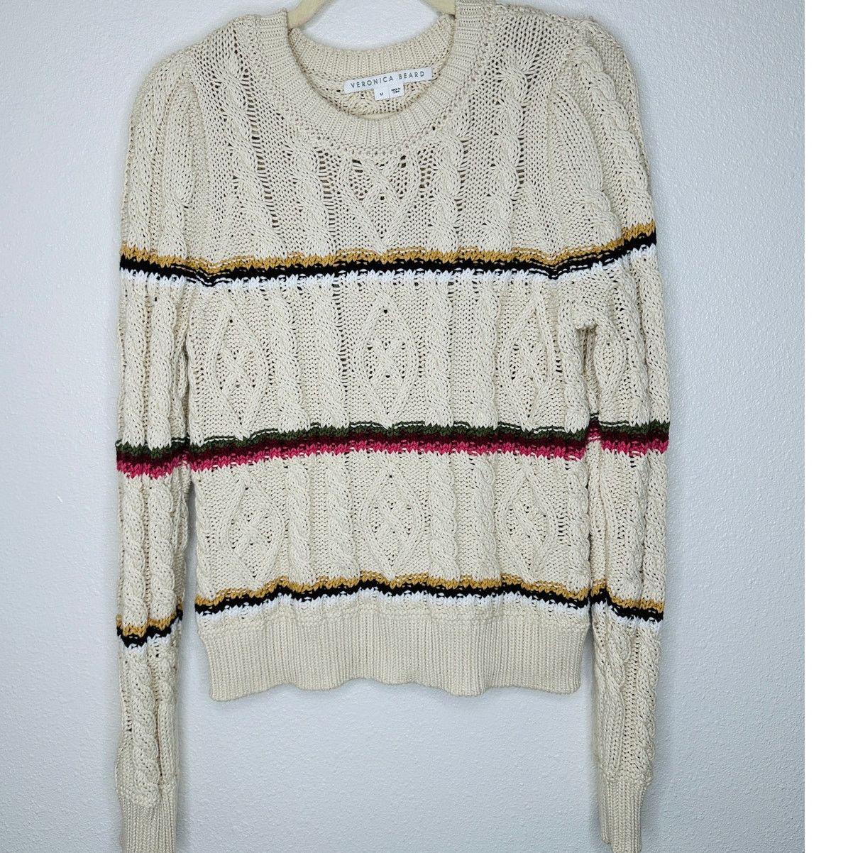 Veronica Beard Veronica Beard Bruna Cream Stripe Knit Long Sleeve Sweater M Size M / US 6-8 / IT 42-44 - 2 Thumbnail