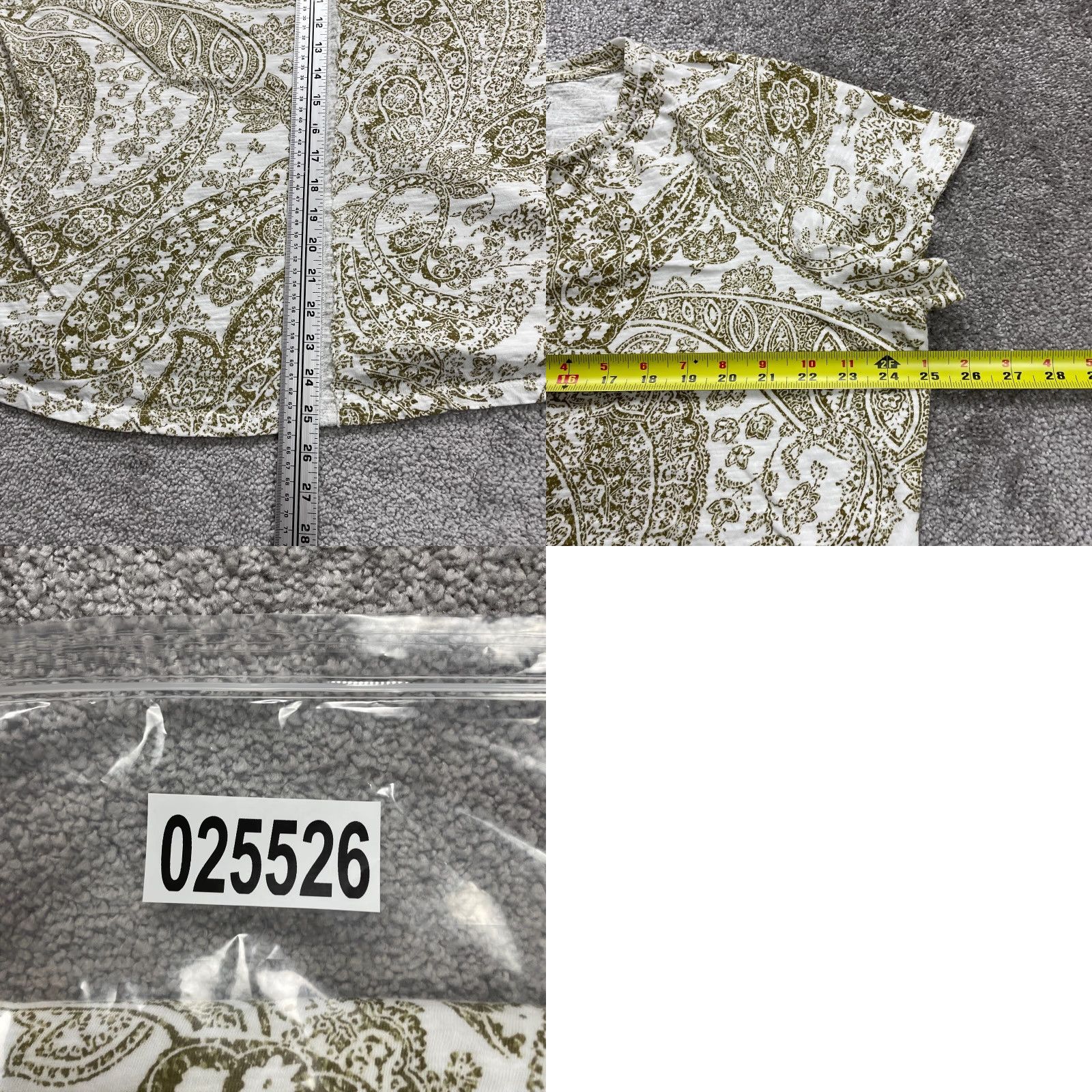 Vintage Wonderly Blouse Women 2XL Green Paisley Cotton Short Sleeve V-Neck Casual Size XXL / US 16-18 / IT 52-54 - 8 Thumbnail
