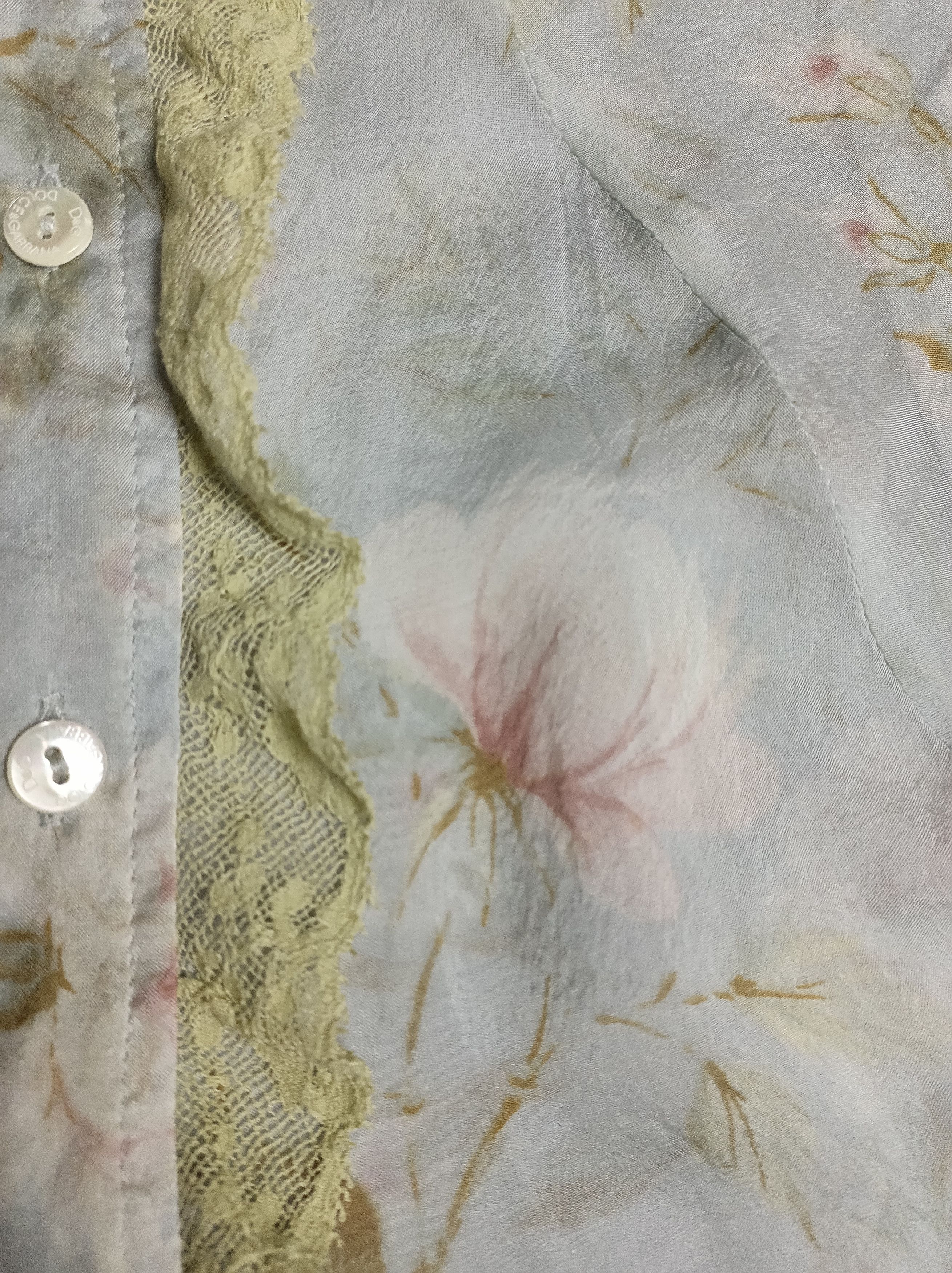 Dolce & Gabbana Dolce & Gabbana Silk Floral Print Mesh Detail Size M / US 6-8 / IT 42-44 - 6 Thumbnail