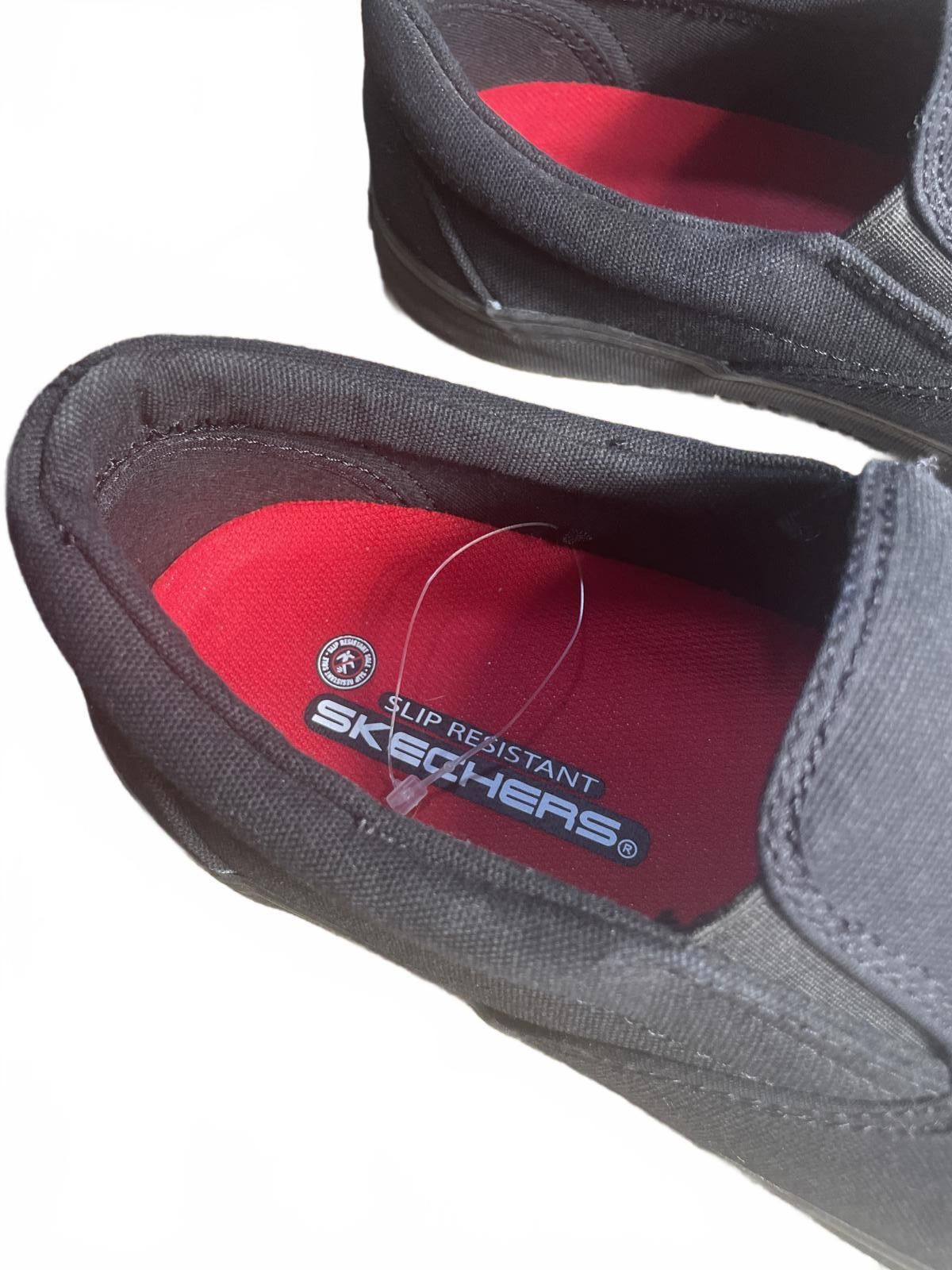 SKECHERS Skechers Work Shoes Men's 10 Black Slip On Punk Goth Emo EUC Size US 10 / EU 43 - 2 Thumbnail