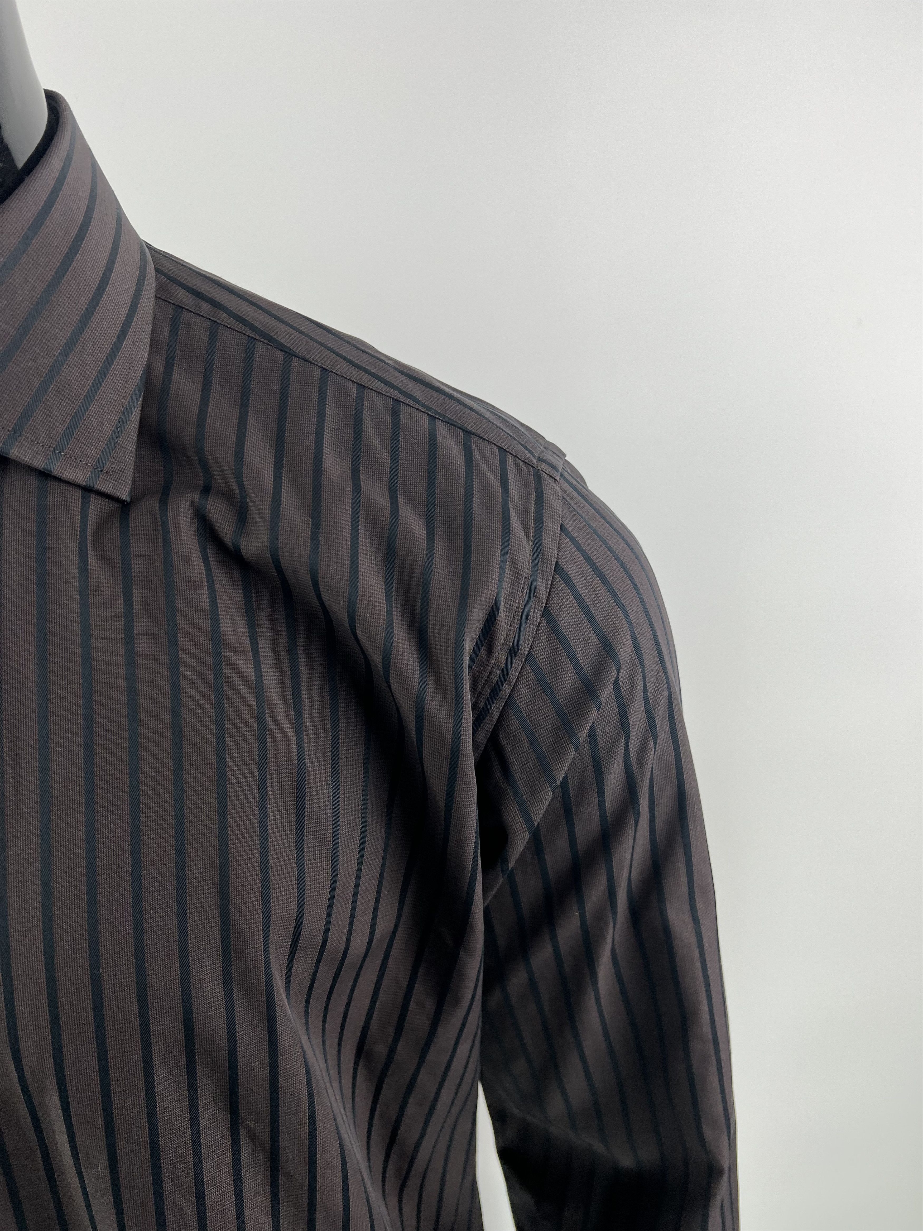 Balenciaga Balenciaga Men's Striped Cotton Button Up Shirt Size 16.5/42 Size US L / EU 52-54 / 3 - 3 Thumbnail