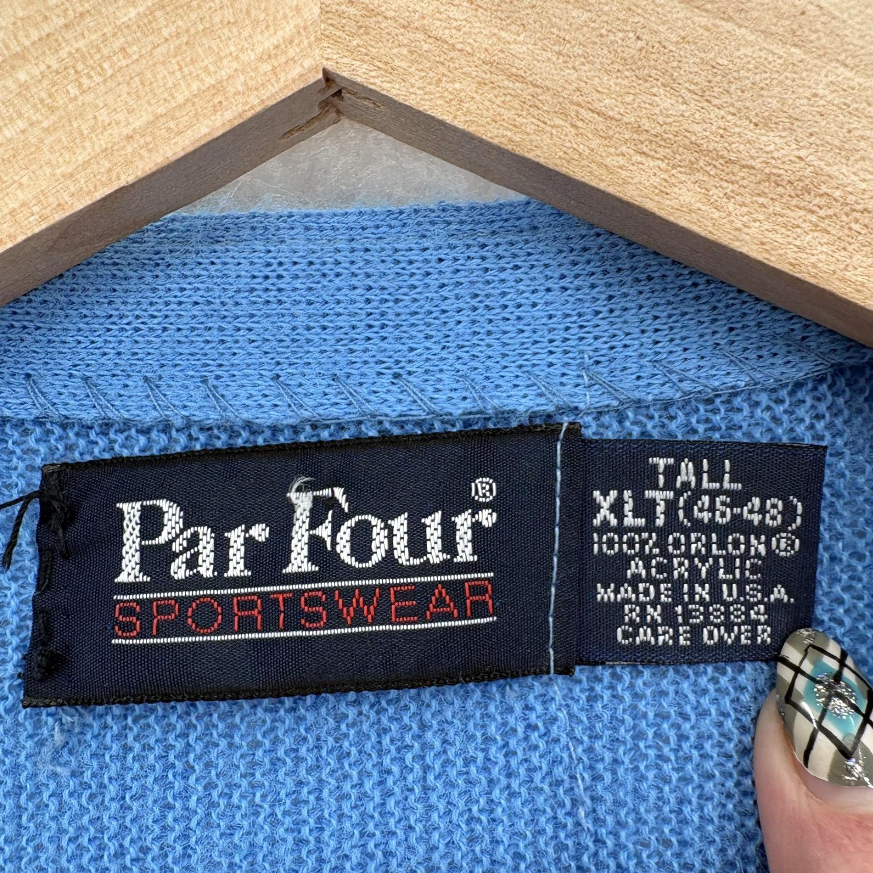 Vintage VINTAGE Par Four Sweater Cardigan Mens XLT Blue Acrylic V-Neck Knit Golf Grandpa Knit Size US XL / EU 56 / 4 - 4 Thumbnail