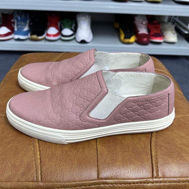Gucci Gucci Pink Leather Fashion Slip-On Shoes 0079 Size US 6 / IT 36 - 1 Thumbnail
