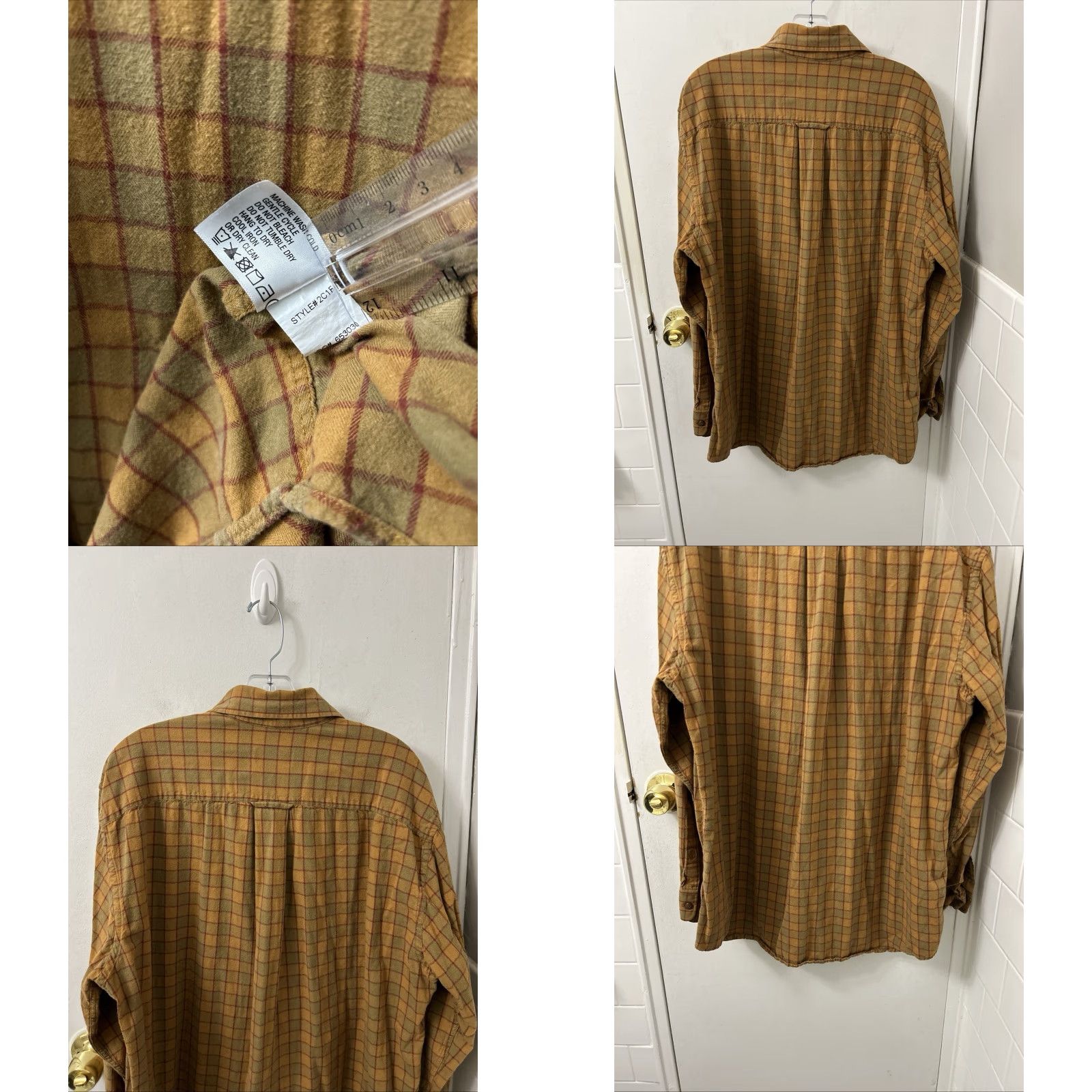 Orvis Orvis Shirt Mens XL Yellow Brown Plaid Wool Cotton Flannel Button Down L/S Size US XL / EU 56 / 4 - 8 Thumbnail
