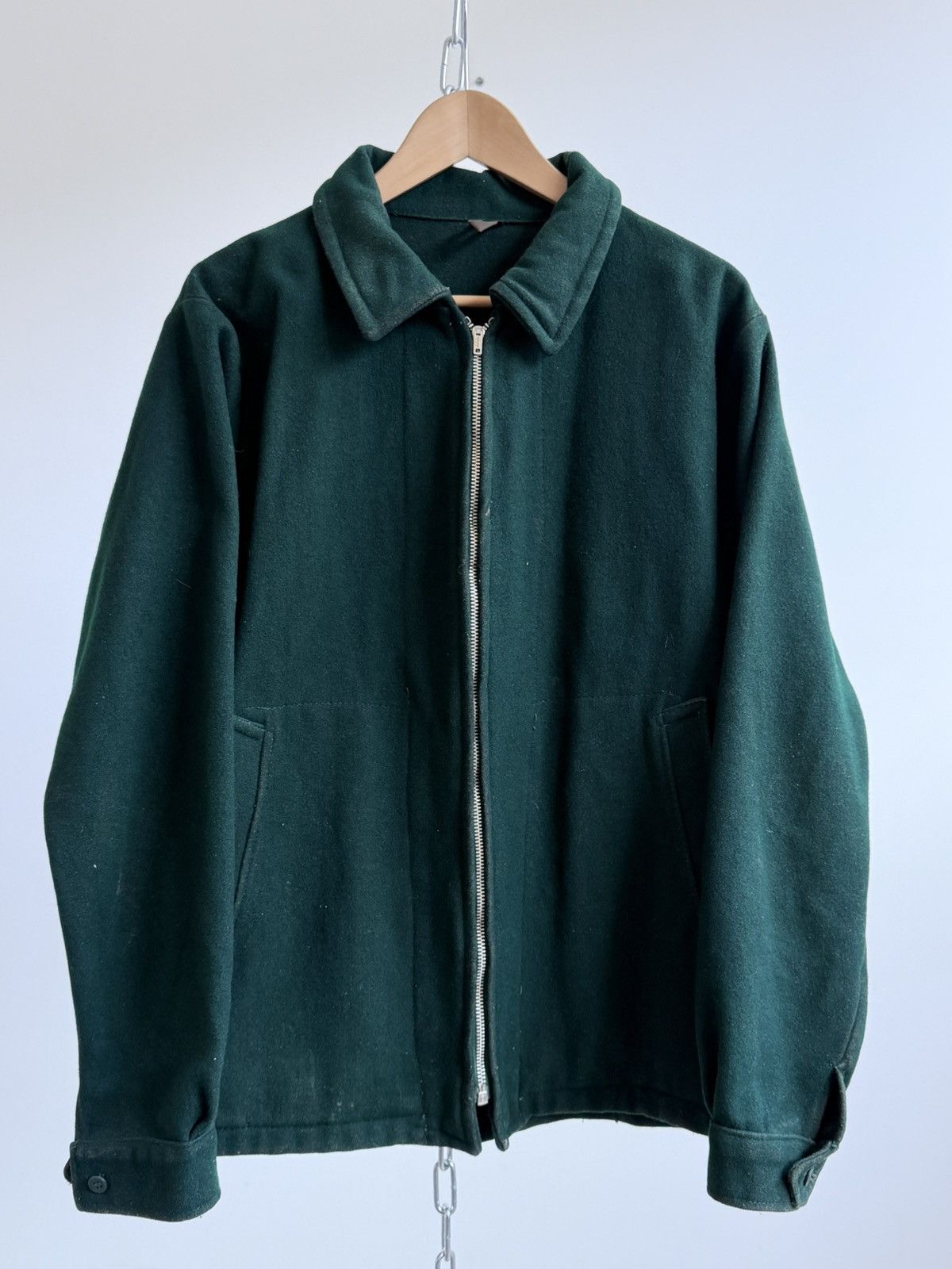 Vintage Vintage 60s British Wool Lightning Zip Full Zip Jacket Size US M / EU 48-50 / 2 - 1 Thumbnail
