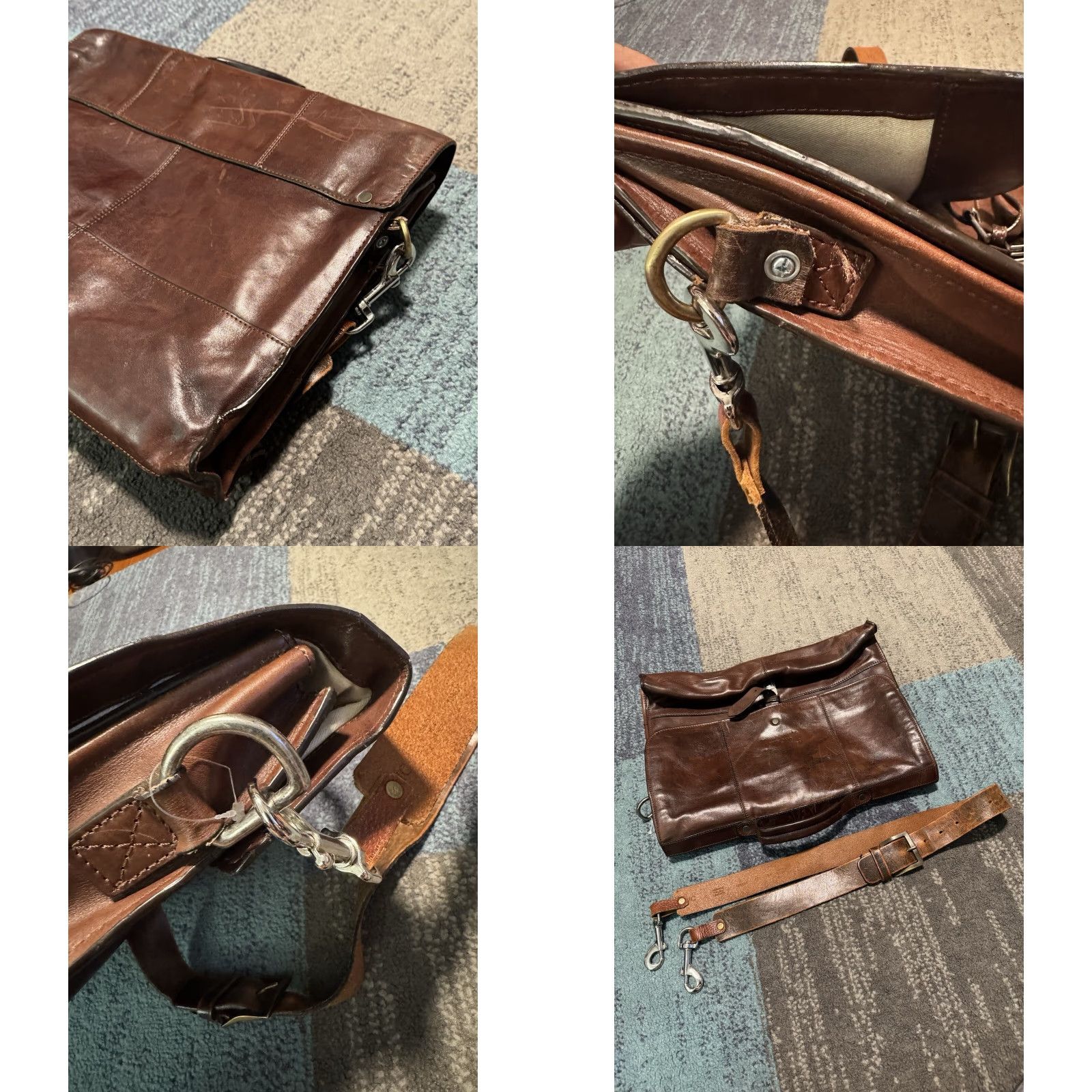 Cole Haan VINTAGE Cole Haan Brown Leather Messenger Bag Business Padded Laptop Bag Shoulder italy Size ONE SIZE - 9 Thumbnail