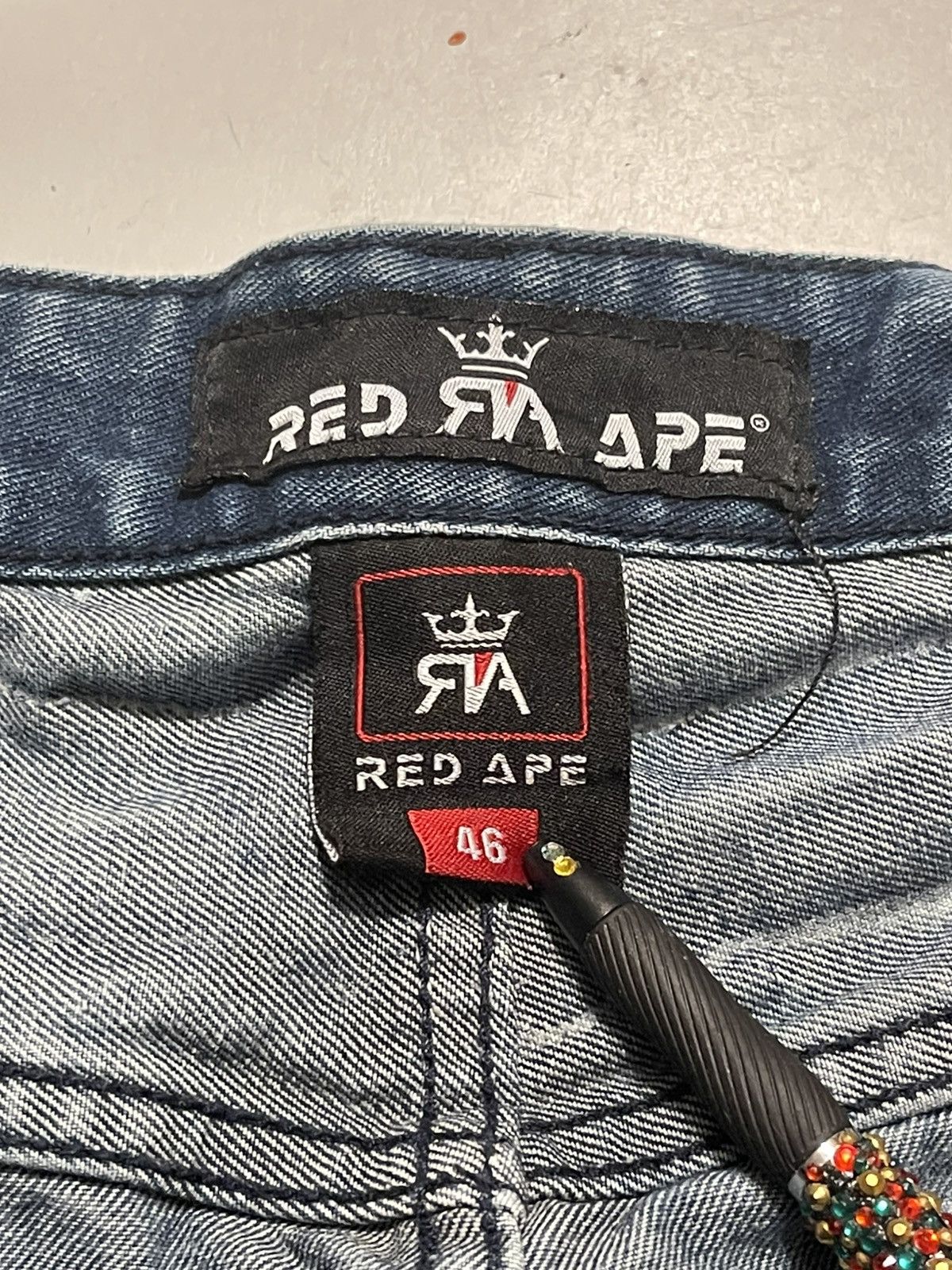 Other Red Ape Mens Big & Tall 46 Acid Wash Distressed Denim Shorts Size US 44 / EU 60 - 9 Thumbnail