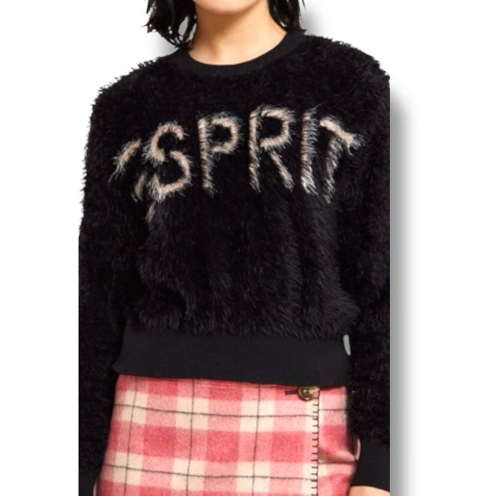 Opening Ceremony Esprit x Opening Ceremony Sweater Black Fuzzy Logo Cropped C Size S / US 4 / IT 40 - 9 Thumbnail