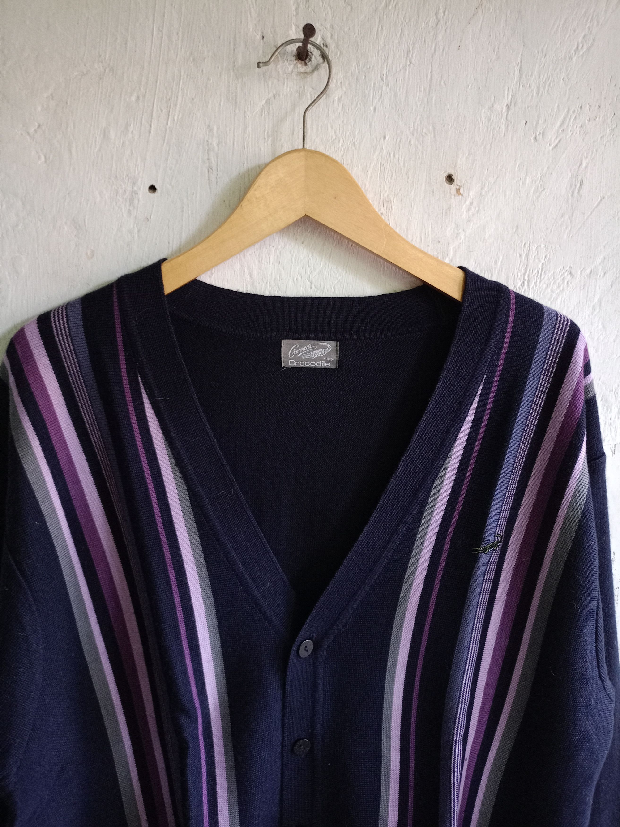 Japanese Brand Vintage Crocodile Knit Cardigan Size US L / EU 52-54 / 3 - 3 Thumbnail