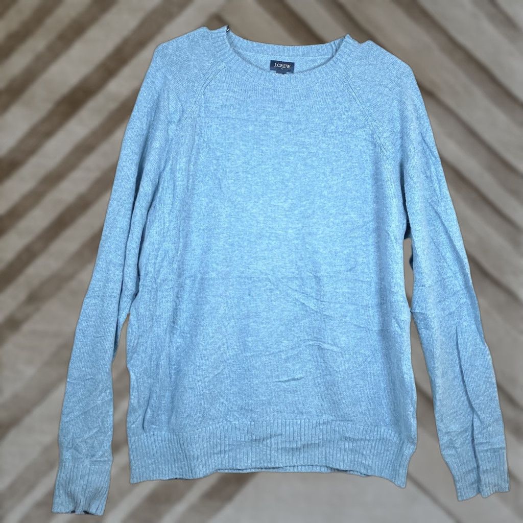J.Crew J. Crew Mens Sweater Crew Neck Pullover Blue Lambs Wool Blend Large Knit Long Sleeve Size US L / EU 52-54 / 3 - 1 Thumbnail