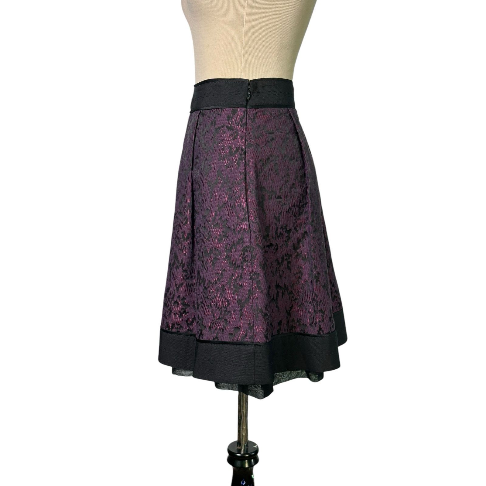 Diane von Furstenberg Diane Von Furstenberg black purple pleated mini skirt size 6 Size 28" / US 6 / IT 42 - 14 Thumbnail