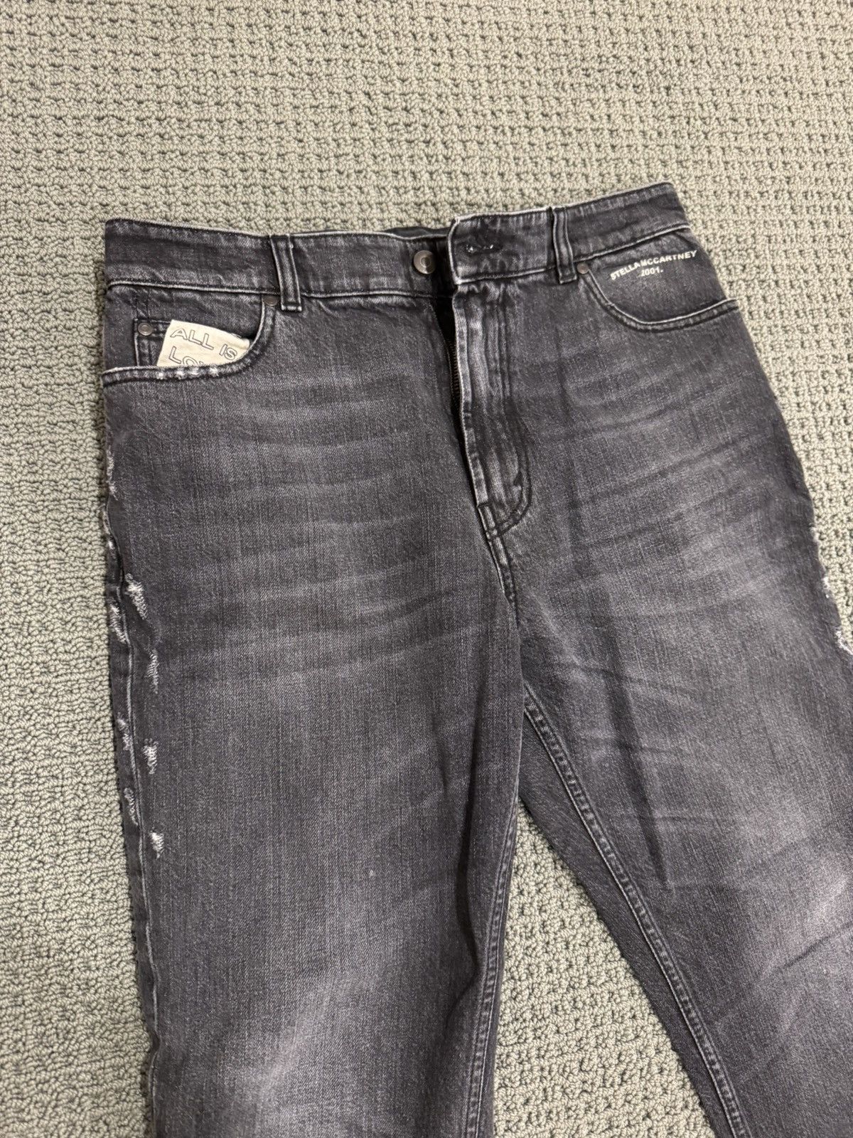 Stella McCartney Luxury Made in Italy distressed jeans in faded black Size US 32 / EU 48 - 3 Thumbnail