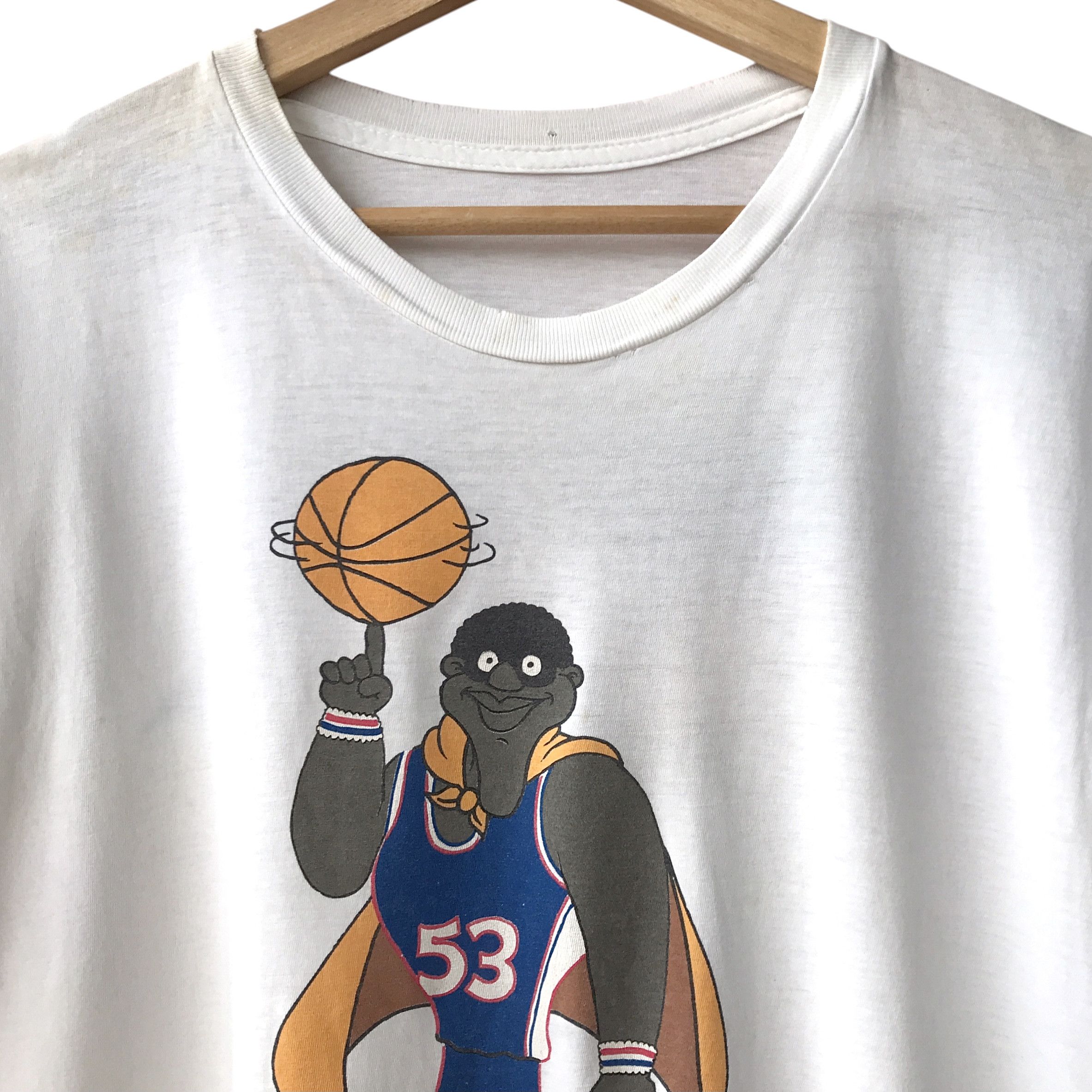 NBA × Vintage Chocolate Thunder Darryl Dawkins 76ers Vintage 1990s NBA Tee Size US L / EU 52-54 / 3 - 3 Thumbnail