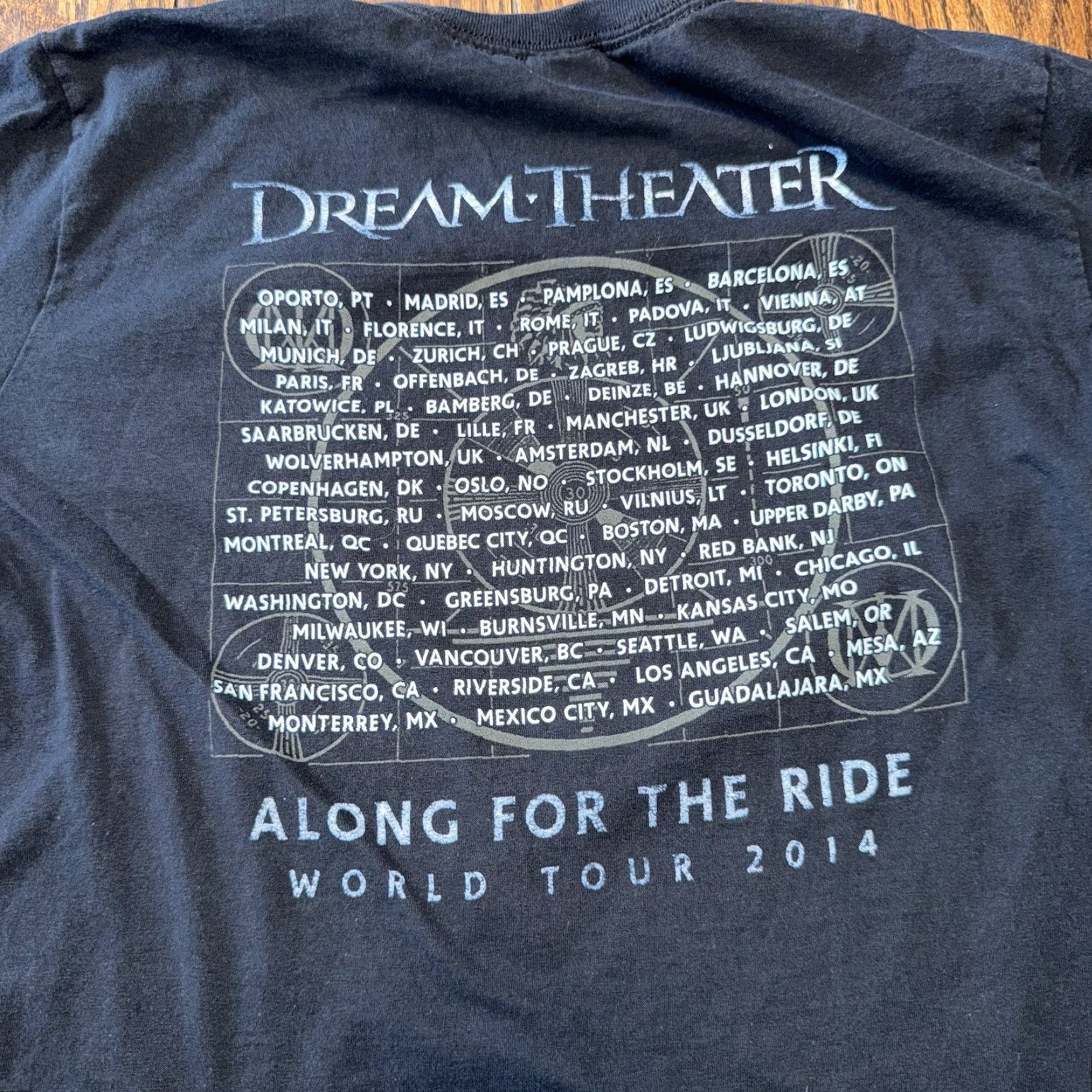 Gildan Dream Theater Tour T Shirt Medium Along for the Ride 2014 Double Sided Rock Band T-Shirt Crew Neck Black Cotton Gildan Men's Size US M / EU 48-50 / 2 - 5 Thumbnail