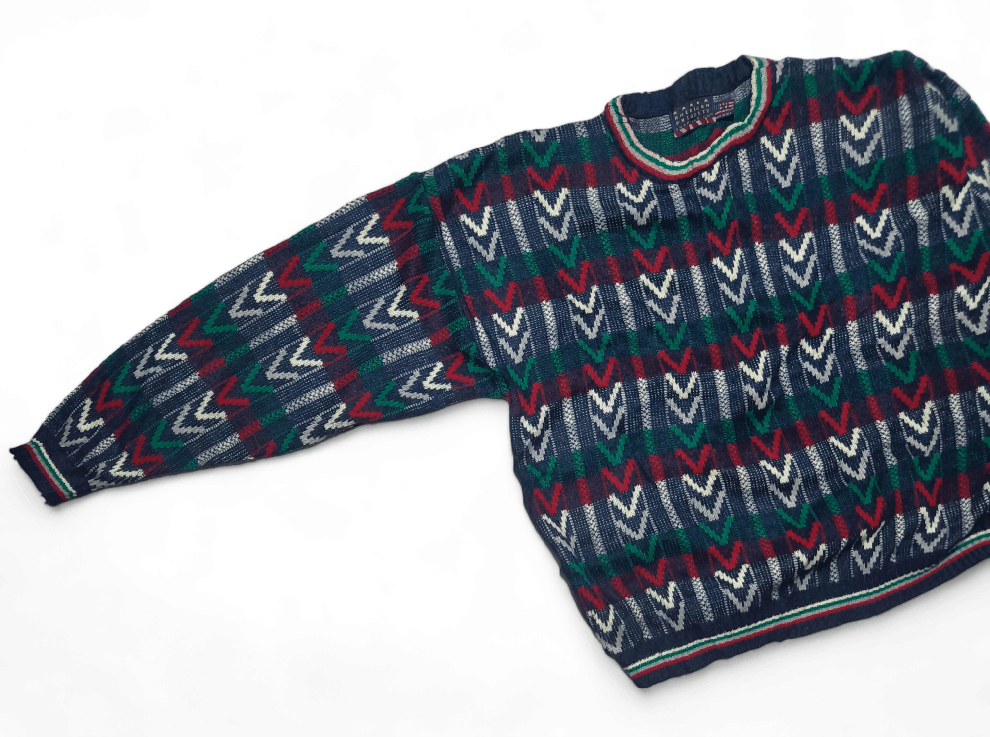 Other Vintage 80s AMERICAN PRIORITY Ethnic Striped Knit Sweater Size US XL / EU 56 / 4 - 4 Thumbnail