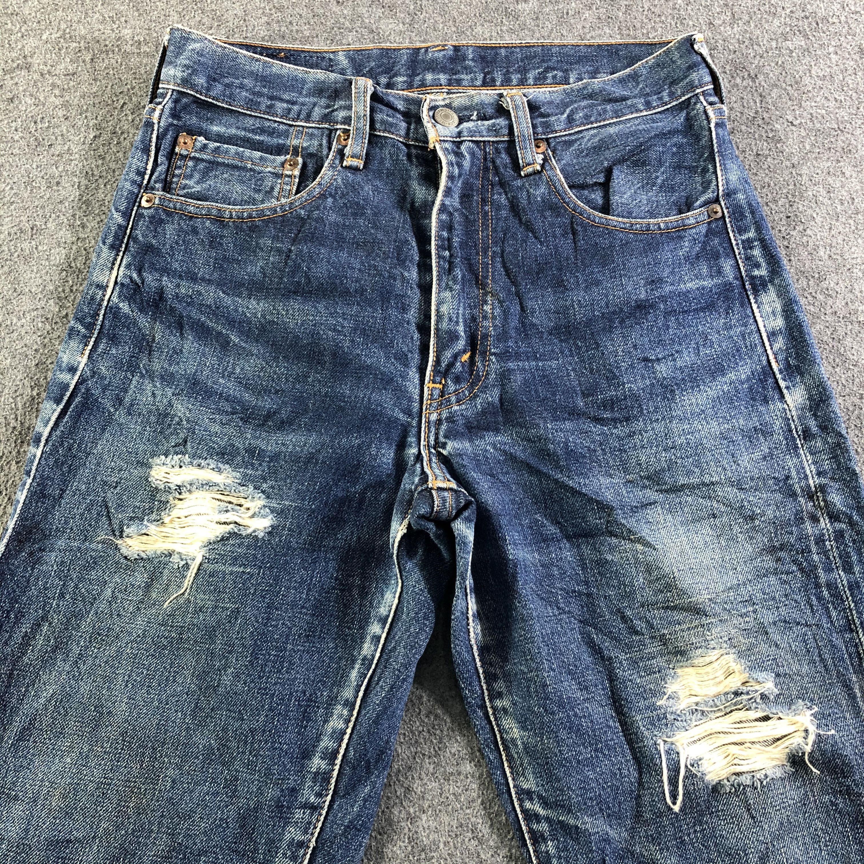 Levi's × Vintage 90s Vintage Blue Wash Levis 502 Selvegde Jeans-J3896 Size US 28 / EU 44 - 3 Thumbnail
