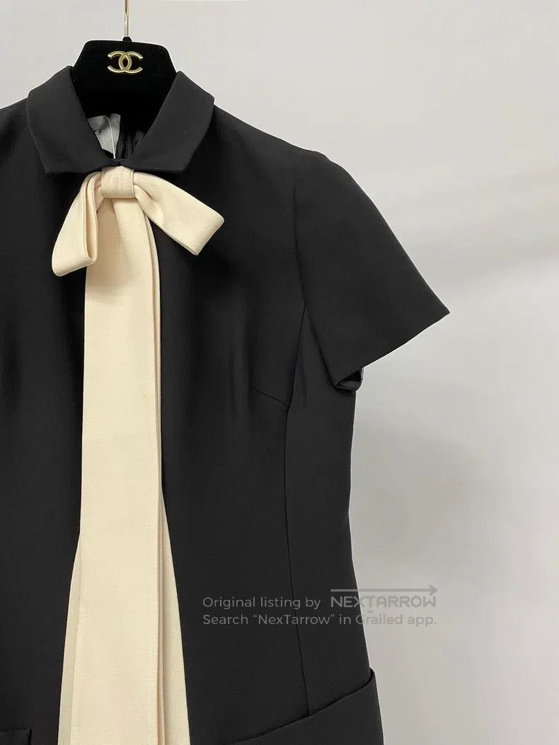 Valentino Valentino Black and white patchwork bow dress Size S / US 4 / IT 40 - 3 Thumbnail