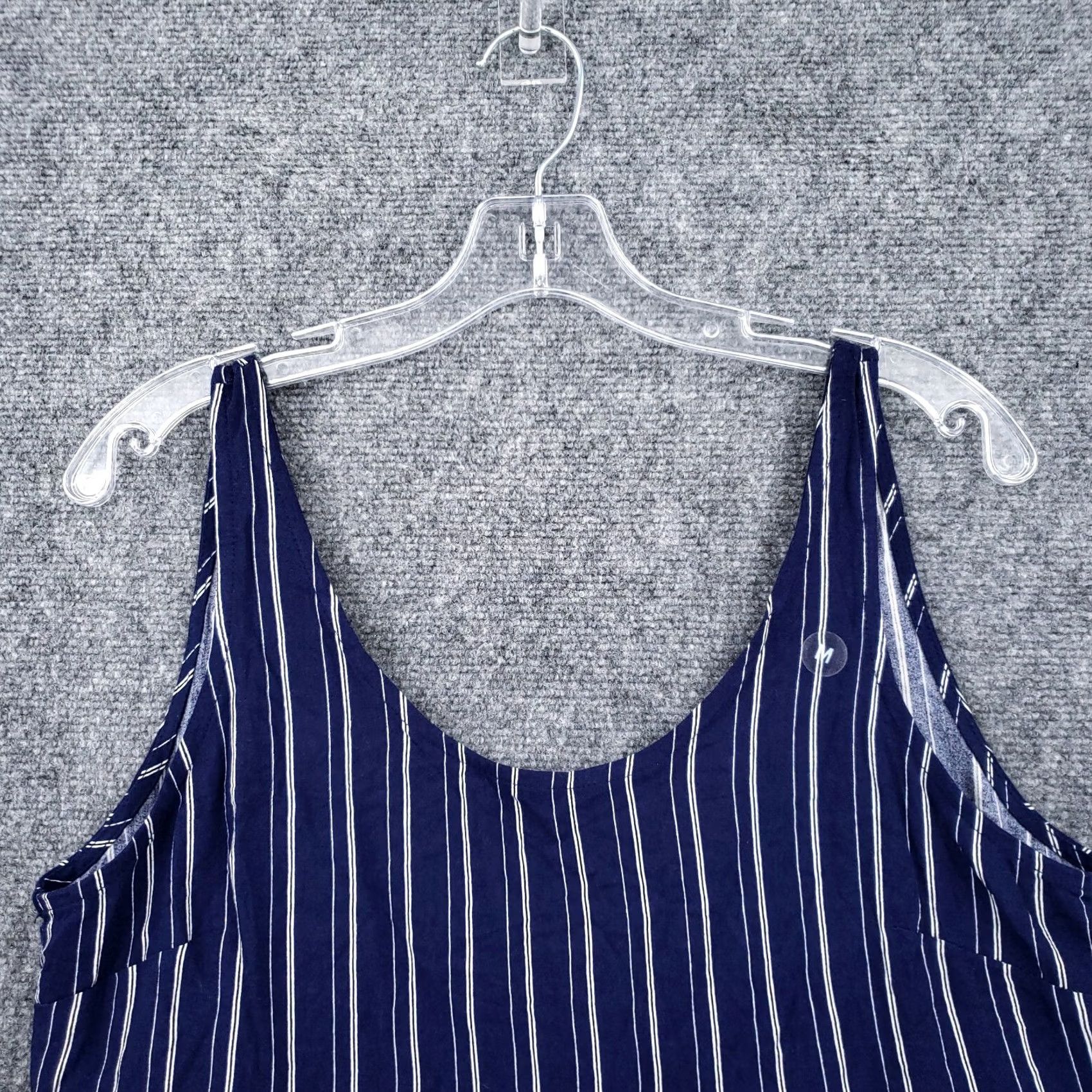 Pacsun Pacsun Top Womens M Medium Blue White Striped Tank Cropped Sleeveless Shirt Womens M Blue Striped Tank Size M / US 6-8 / IT 42-44 - 3 Thumbnail