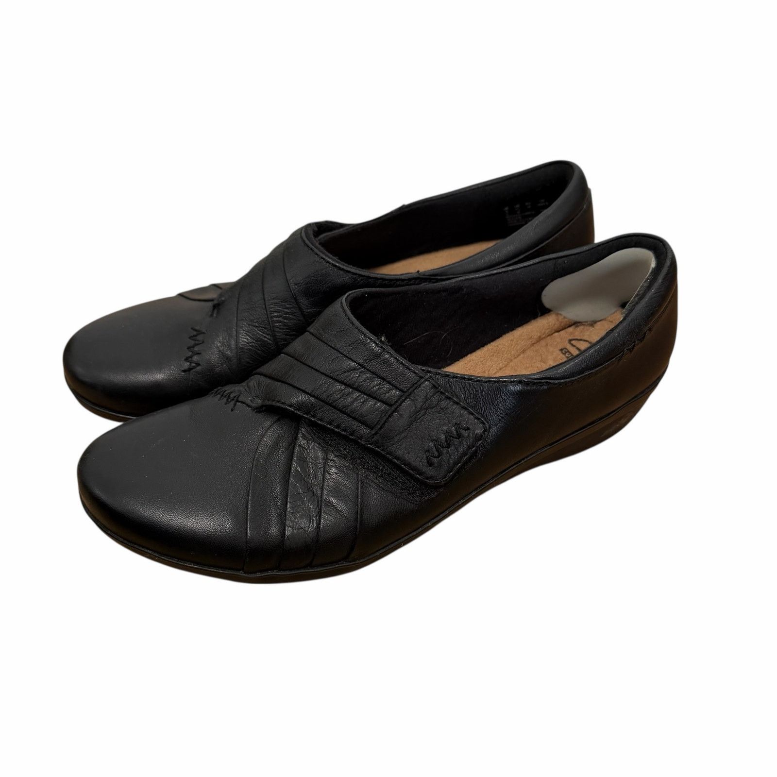 Clarks Clarks Black Leather Everlay Iris Loafers Sz 7.5 Size US 7.5 / IT 37.5 - 6 Thumbnail