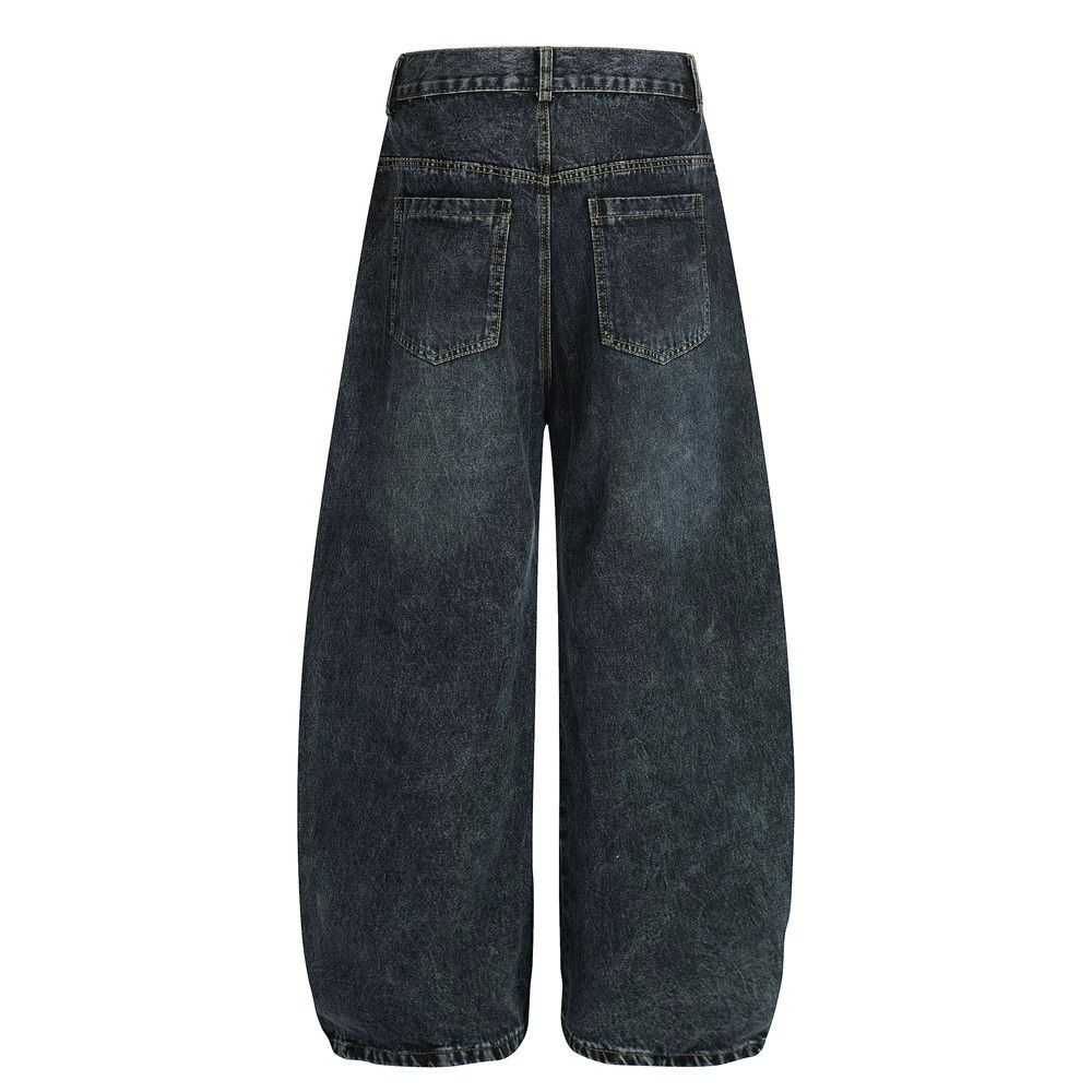 Jean Men's loose washed star embroidered patchwork scimitar jeans Size US 32 / EU 48 - 2 Thumbnail