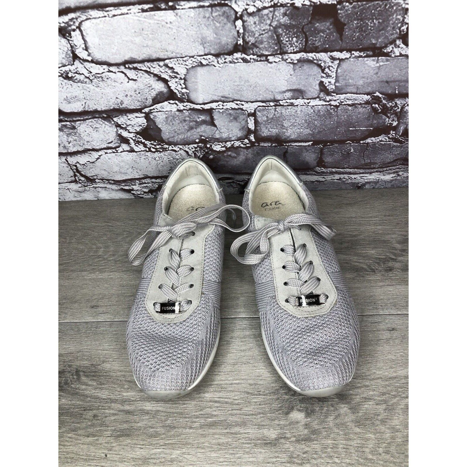 Other Ara Light Gray Knit Fabric Lace Up Casual Sneakers Women Sz Size US 9.5 / IT 39.5 - 19 Thumbnail