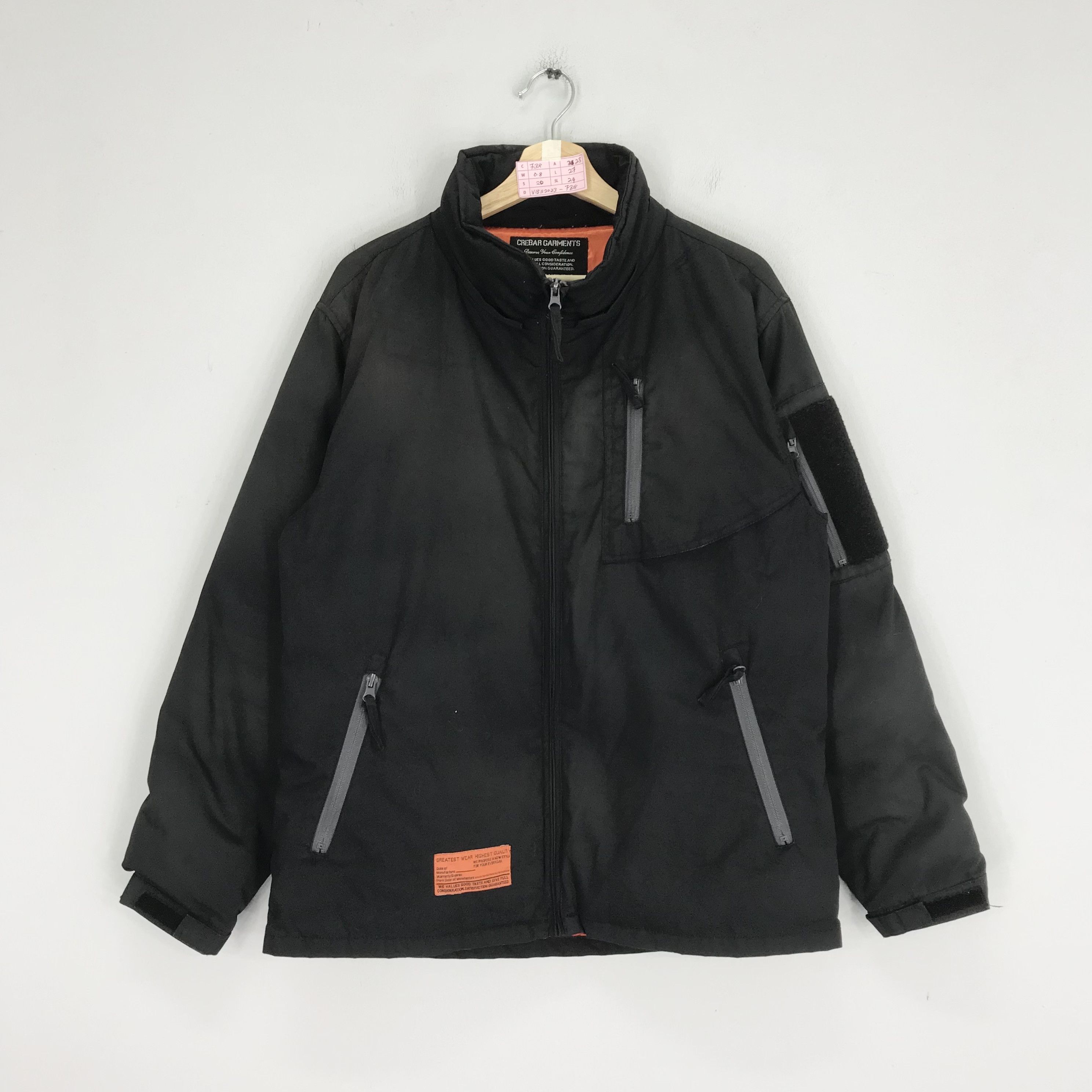 Vintage Crebar Garments Union Made Black Bomber Jacket