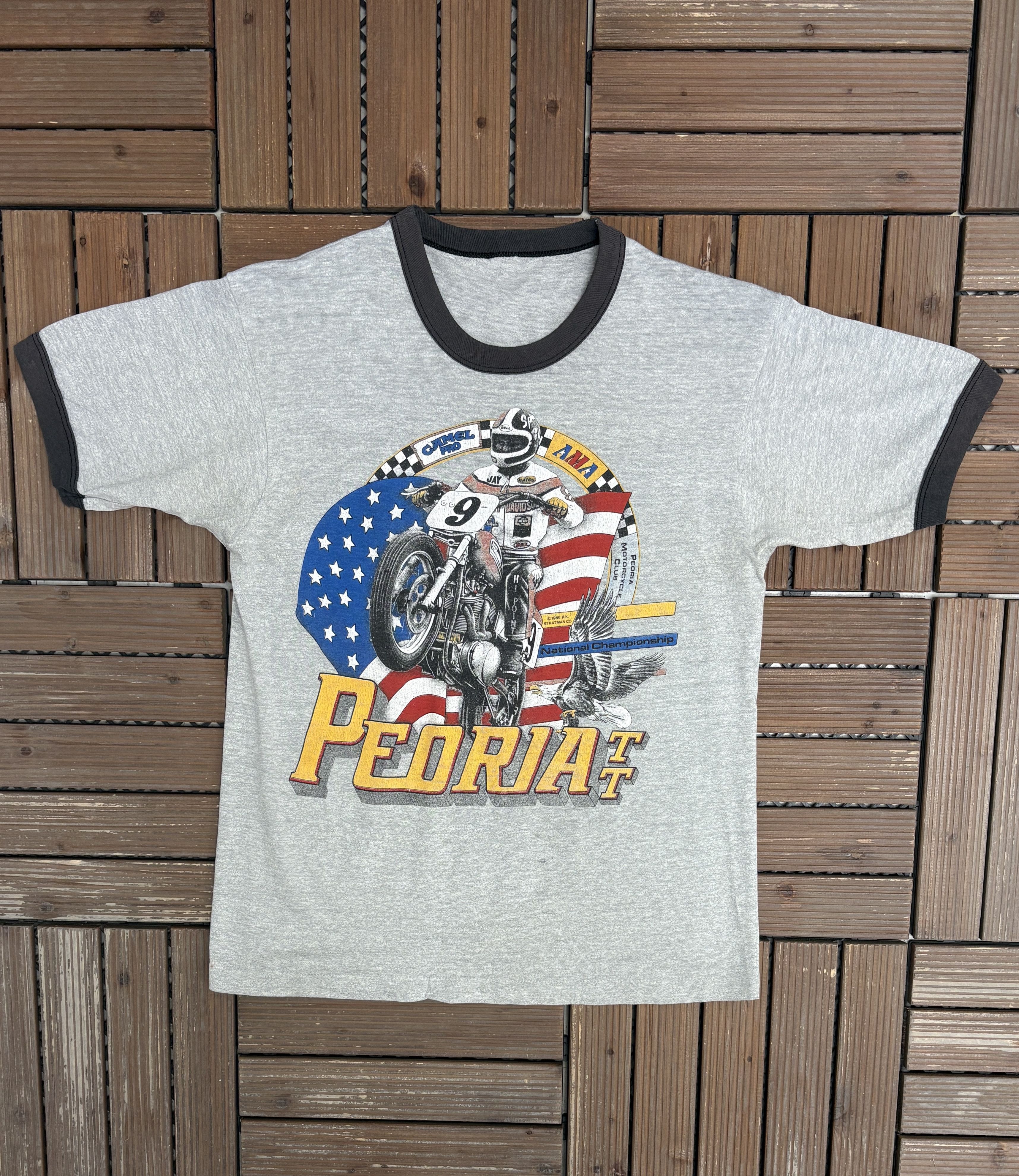 Vintage Peoria TT National 1986 Racing Vintage T-Shirt Tee Size US S / EU 44-46 / 1 - 1 Thumbnail